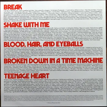 <u>PRESSING INFO</u><br><table class=inf_press><tbody><tr class=inf_info><td class=inf_title>Album:</td><td class=inf_info> Blood, Hair, And Eyeballs on 180g Bone & Black Color in Color (Urban Outfitters Exclusive)  </td></tr>
    <td class=inf_title>Pressing:</td><td> First Pressing /300  </td></tr>
    <td class=inf_title>Release Date:</td><td> Jan. 26th 2024  </td></tr>
    <td class=inf_title>Album Pressed:</td><td> 2024  </td></tr>
    <td class=inf_title>Label:</td><td> Rise Records 536-10  </td></tr>
    <td class=inf_title>Insert:</td><td> Double Sided Glossy  </td></tr>
    <td class=inf_title>Barcode:</td><td> 4 099954-002492  </td></tr>
    <td class=inf_title>Side A Matrix:</td><td> 1D-102761 / RISE536-1-A 273896E1/A  </td></tr>
    <td class=inf_title>Side B Matrix:</td><td> 10-102761 / RISE536-1-B 273896E2/A  </td></tr>
    <td class=inf_title>&nbsp;</td><td> <a href=https://www.discogs.com/release/29757673 target=_blank rel=noopener noreferrer>View This Release on Discogs</a>  </tr></tbody></table>
<br><u>PRICING</u><span class='less' style='padding-left: 8px; color: var(--font-colour_grey);'>(prices shown in USD)</span><br><table class='inf_press'><tbody><tr class='inf_info'>
            <td class='inf_title'>Last Sold:</td>
            <td>$30.00 (Feb 13, 2026)</td>
            </tr><tr class='inf_info'>
            <td class='inf_title'>History:</td>
            <td>
                <span class='price-low' title='Sold on Jun 14, 2024'>Low: <span class='price-value'>$27.00</span></span>
                <span class='price-separator'>|</span>
                <span class='price-avg'>Avg: <span class='price-value'>$43.88</span></span>
                <span class='price-separator'>|</span>
                <span class='price-high' title='£46.95 · Sold on Mar 15, 2024'>High: <span class='price-value'>$62.52</span></span>
            </td>
            </tr></tbody></table><br>    <br><br><u>TRACKLIST</u><br><table class='inf_tracks'><tbody><tr>
            <td class='inf_num'>A1</td>
            <td class='inf_trk'>Hot For Preacher</td>
            <td class='inf_len'>3:46</td>
            <td><a href='#' class='lyric-link' data-album-code='bhe' data-song-title='Hot For Preacher'>Lyrics</a></td></tr><tr>
            <td class='inf_num'>A2</td>
            <td class='inf_trk'>Meet Me</td>
            <td class='inf_len'>3:54</td>
            <td><a href='#' class='lyric-link' data-album-code='bhe' data-song-title='Meet Me'>Lyrics</a></td></tr><tr>
            <td class='inf_num'>A3</td>
            <td class='inf_trk'>Versions Of You</td>
            <td class='inf_len'>3:14</td>
            <td><a href='#' class='lyric-link' data-album-code='bhe' data-song-title='Versions Of You'>Lyrics</a></td></tr><tr>
            <td class='inf_num'>A4</td>
            <td class='inf_trk'>Bad Time</td>
            <td class='inf_len'>2:55</td>
            <td><a href='#' class='lyric-link' data-album-code='bhe' data-song-title='Bad Time'>Lyrics</a></td></tr><tr>
            <td class='inf_num'>A5</td>
            <td class='inf_trk'>Scars</td>
            <td class='inf_len'>3:28</td>
            <td><a href='#' class='lyric-link' data-album-code='bhe' data-song-title='Scars'>Lyrics</a></td></tr><tr>
            <td class='inf_num'>A6</td>
            <td class='inf_trk'>Break</td>
            <td class='inf_len'>3:24</td>
            <td><a href='#' class='lyric-link' data-album-code='bhe' data-song-title='Break'>Lyrics</a></td></tr><tr>
            <td class='inf_num'>B1</td>
            <td class='inf_trk'>Shake With Me</td>
            <td class='inf_len'>3:59</td>
            <td><a href='#' class='lyric-link' data-album-code='bhe' data-song-title='Shake With Me'>Lyrics</a></td></tr><tr>
            <td class='inf_num'>B2</td>
            <td class='inf_trk'>Blood, Hair, And Eyeballs</td>
            <td class='inf_len'>3:01</td>
            <td><a href='#' class='lyric-link' data-album-code='bhe' data-song-title='Blood, Hair, And Eyeballs'>Lyrics</a></td></tr><tr>
            <td class='inf_num'>B3</td>
            <td class='inf_trk'>Hinterlude</td>
            <td class='inf_len'>1:05</td>
            <td><a href='#' class='lyric-link' data-album-code='bhe' data-song-title='Hinterlude'>Lyrics</a></td></tr><tr>
            <td class='inf_num'>B4</td>
            <td class='inf_trk'>Broken Down In A Time Machine</td>
            <td class='inf_len'>3:03</td>
            <td><a href='#' class='lyric-link' data-album-code='bhe' data-song-title='Broken Down In A Time Machine'>Lyrics</a></td></tr><tr>
            <td class='inf_num'>B5</td>
            <td class='inf_trk'>Teenage Heart</td>
            <td class='inf_len'>4:04</td>
            <td><a href='#' class='lyric-link' data-album-code='bhe' data-song-title='Teenage Heart'>Lyrics</a></td></tr></tbody></table><br><br>
    <u>NOTES</u><br> Sold as 'Bone and Black' on the website, but is actually Black in Clear colour in colour similar to the Zia exclusive. Catalog number for this variant is 536-10
 - Insert2