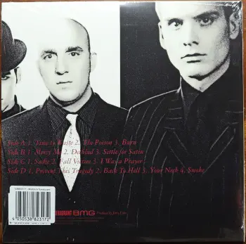 <u>PRESSING INFO</u><br><table class=inf_press><tbody><tr class=inf_info><td class=inf_title>Album:</td><td class=inf_info> Crimson on Red & Black Marble | Red & Black Marble (Newbury Comics Exclusive)  </td></tr>
    <td class=inf_title>Pressing:</td><td> Fourth Pressing /1200  </td></tr>
    <td class=inf_title>Release Date:</td><td> June 9th 2023  </td></tr>
    <td class=inf_title>Album Pressed:</td><td> 2023  </td></tr>
    <td class=inf_title>Label:</td><td> Vagrant Records/BMG - 538801100  </td></tr>
    <td class=inf_title>Insert:</td><td> none  </td></tr>
    <td class=inf_title>Barcode:</td><td> 4 050538-801101  </td></tr>
    <td class=inf_title>Side A Matrix:</td><td> [stamped] MPO®23 301247 [etched] 538801100 A Kr SST  </td></tr>
    <td class=inf_title>Side B Matrix:</td><td> [stamped] MPO®23 302959 [etched] 538801100 B Kr SST  </td></tr>
    <td class=inf_title>Side C Matrix:</td><td> [stamped] MPO®23 302918 [etched] 538801100 C Kr SST  </td></tr>
    <td class=inf_title>Side D Matrix:</td><td> [stamped] MPO®23 302919 [etched] 538801100 D Kr SST  </td></tr>
    <td class=inf_title>&nbsp;</td><td> <a href=https://www.discogs.com/release/27356385 target=_blank rel=noopener noreferrer>View This Release on Discogs</a>  </tr></tbody></table>
<br><u>PRICING</u><span class='less' style='padding-left: 8px; color: var(--font-colour_grey);'>(prices shown in USD)</span><br><table class='inf_press'><tbody><tr class='inf_info'>
            <td class='inf_title'>Last Sold:</td>
            <td>$28.00 (Jun 23, 2026)</td>
            </tr><tr class='inf_info'>
            <td class='inf_title'>History:</td>
            <td>
                <span class='price-low' title='Sold on Oct 3, 2024'>Low: <span class='price-value'>$21.99</span></span>
                <span class='price-separator'>|</span>
                <span class='price-avg'>Avg: <span class='price-value'>$35.16</span></span>
                <span class='price-separator'>|</span>
                <span class='price-high' title='£43.95 · Sold on Jan 7, 2024'>High: <span class='price-value'>$58.53</span></span>
            </td>
            </tr></tbody></table><br>    <br><br><u>TRACKLIST</u><br><table class='inf_tracks'><tbody><tr>
            <td class='inf_num'>A1</td>
            <td class='inf_trk'>Time To Waste</td>
            <td class='inf_len'>4:11</td>
            <td><a href='#' class='lyric-link' data-album-code='crimson' data-song-title='Time To Waste'>Lyrics</a></td></tr><tr>
            <td class='inf_num'>A2</td>
            <td class='inf_trk'>The Poison</td>
            <td class='inf_len'>2:04</td>
            <td><a href='#' class='lyric-link' data-album-code='crimson' data-song-title='The Poison'>Lyrics</a></td></tr><tr>
            <td class='inf_num'>A3</td>
            <td class='inf_trk'>Burn</td>
            <td class='inf_len'>4:05</td>
            <td><a href='#' class='lyric-link' data-album-code='crimson' data-song-title='Burn'>Lyrics</a></td></tr><tr>
            <td class='inf_num'>B1</td>
            <td class='inf_trk'>Mercy Me</td>
            <td class='inf_len'>2:49</td>
            <td><a href='#' class='lyric-link' data-album-code='crimson' data-song-title='Mercy Me'>Lyrics</a></td></tr><tr>
            <td class='inf_num'>B2</td>
            <td class='inf_trk'>Dethbed</td>
            <td class='inf_len'>3:03</td>
            <td><a href='#' class='lyric-link' data-album-code='crimson' data-song-title='Dethbed'>Lyrics</a></td></tr><tr>
            <td class='inf_num'>B3</td>
            <td class='inf_trk'>Settle For Satin</td>
            <td class='inf_len'>3:49</td>
            <td><a href='#' class='lyric-link' data-album-code='crimson' data-song-title='Settle For Satin'>Lyrics</a></td></tr><tr>
            <td class='inf_num'>C1</td>
            <td class='inf_trk'>Sadie</td>
            <td class='inf_len'>4:39</td>
            <td><a href='#' class='lyric-link' data-album-code='crimson' data-song-title='Sadie'>Lyrics</a></td></tr><tr>
            <td class='inf_num'>C2</td>
            <td class='inf_trk'>Fall Victim</td>
            <td class='inf_len'>3:18</td>
            <td><a href='#' class='lyric-link' data-album-code='crimson' data-song-title='Fall Victim'>Lyrics</a></td></tr><tr>
            <td class='inf_num'>C3</td>
            <td class='inf_trk'>I Was A Prayer</td>
            <td class='inf_len'>2:36</td>
            <td><a href='#' class='lyric-link' data-album-code='crimson' data-song-title='I Was A Prayer'>Lyrics</a></td></tr><tr>
            <td class='inf_num'>D1</td>
            <td class='inf_trk'>Prevent This Tragedy</td>
            <td class='inf_len'>3:06</td>
            <td><a href='#' class='lyric-link' data-album-code='crimson' data-song-title='Prevent This Tragedy'>Lyrics</a></td></tr><tr>
            <td class='inf_num'>D2</td>
            <td class='inf_trk'>Back To Hell</td>
            <td class='inf_len'>2:54</td>
            <td><a href='#' class='lyric-link' data-album-code='crimson' data-song-title='Back To Hell'>Lyrics</a></td></tr><tr>
            <td class='inf_num'>D3</td>
            <td class='inf_trk'>Your Neck</td>
            <td class='inf_len'>3:15</td>
            <td><a href='#' class='lyric-link' data-album-code='crimson' data-song-title='Your Neck'>Lyrics</a></td></tr><tr>
            <td class='inf_num'>D4</td>
            <td class='inf_trk'>Smoke</td>
            <td class='inf_len'>2:59</td>
            <td><a href='#' class='lyric-link' data-album-code='crimson' data-song-title='Smoke'>Lyrics</a></td></tr></tbody></table><br><br>
    <u>NOTES</u><br> Vagrant 2023 2x10 Reissue on red and black marble
 - Back