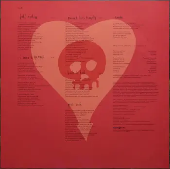 <u>PRESSING INFO</u><br><table class=inf_press><tbody><tr class=inf_info><td class=inf_title>Album:</td><td class=inf_info> Crimson on US Black  </td></tr>
    <td class=inf_title>Pressing:</td><td> Fifth Pressing /??  </td></tr>
    <td class=inf_title>Release Date:</td><td> Apr. 3rd 2026  </td></tr>
    <td class=inf_title>Album Pressed:</td><td> 2026  </td></tr>
    <td class=inf_title>Label:</td><td> BMG 964200311  </td></tr>
    <td class=inf_title>Insert:</td><td> Double Sided Glossy  </td></tr>
    <td class=inf_title>Barcode:</td><td> 4 09996-420031 7  </td></tr>
    <td class=inf_title>Side A Matrix:</td><td> 10-115803 / 4099964200317 - A 02470801 310543E1/A  </td></tr>
    <td class=inf_title>Side B Matrix:</td><td> 10-115803 / 4099964200317 - B 02472695 310543E2/B  </td></tr>
    <td class=inf_title>&nbsp;</td><td> <a href=https://www.discogs.com/release/36977493 target=_blank rel=noopener noreferrer>View This Release on Discogs</a>  </tr></tbody></table>
<br><u>PRICING</u><span class='less' style='padding-left: 8px; color: var(--font-colour_grey);'>(prices shown in USD)</span><br><table class='inf_press'><tbody><tr class='inf_info'>
            <td class='inf_title'>Last Sold:</td>
            <td>$28.00 (Jun 17, 2026)</td>
            </tr><tr class='inf_info'>
            <td class='inf_title'>History:</td>
            <td>
                <span class='price-low' title='Sold on May 5, 2026'>Low: <span class='price-value'>$26.59</span></span>
                <span class='price-separator'>|</span>
                <span class='price-avg'>Avg: <span class='price-value'>$30.22</span></span>
                <span class='price-separator'>|</span>
                <span class='price-high' title='Sold on Apr 12, 2026'>High: <span class='price-value'>$34.99</span></span>
            </td>
            </tr></tbody></table><br>    <br><br><u>TRACKLIST</u><br><table class='inf_tracks'><tbody><tr>
            <td class='inf_num'>A1</td>
            <td class='inf_trk'>Time To Waste</td>
            <td class='inf_len'>4:11</td>
            <td><a href='#' class='lyric-link' data-album-code='crimson' data-song-title='Time To Waste'>Lyrics</a></td></tr><tr>
            <td class='inf_num'>A2</td>
            <td class='inf_trk'>The Poison</td>
            <td class='inf_len'>2:04</td>
            <td><a href='#' class='lyric-link' data-album-code='crimson' data-song-title='The Poison'>Lyrics</a></td></tr><tr>
            <td class='inf_num'>A3</td>
            <td class='inf_trk'>Burn</td>
            <td class='inf_len'>4:05</td>
            <td><a href='#' class='lyric-link' data-album-code='crimson' data-song-title='Burn'>Lyrics</a></td></tr><tr>
            <td class='inf_num'>A4</td>
            <td class='inf_trk'>Mercy Me</td>
            <td class='inf_len'>2:49</td>
            <td><a href='#' class='lyric-link' data-album-code='crimson' data-song-title='Mercy Me'>Lyrics</a></td></tr><tr>
            <td class='inf_num'>A5</td>
            <td class='inf_trk'>Dethbed</td>
            <td class='inf_len'>3:03</td>
            <td><a href='#' class='lyric-link' data-album-code='crimson' data-song-title='Dethbed'>Lyrics</a></td></tr><tr>
            <td class='inf_num'>A6</td>
            <td class='inf_trk'>Settle For Satin</td>
            <td class='inf_len'>3:49</td>
            <td><a href='#' class='lyric-link' data-album-code='crimson' data-song-title='Settle For Satin'>Lyrics</a></td></tr><tr>
            <td class='inf_num'>A7</td>
            <td class='inf_trk'>Sadie</td>
            <td class='inf_len'>4:39</td>
            <td><a href='#' class='lyric-link' data-album-code='crimson' data-song-title='Sadie'>Lyrics</a></td></tr><tr>
            <td class='inf_num'>B1</td>
            <td class='inf_trk'>Fall Victim</td>
            <td class='inf_len'>3:18</td>
            <td><a href='#' class='lyric-link' data-album-code='crimson' data-song-title='Fall Victim'>Lyrics</a></td></tr><tr>
            <td class='inf_num'>B2</td>
            <td class='inf_trk'>I Was A Prayer</td>
            <td class='inf_len'>2:36</td>
            <td><a href='#' class='lyric-link' data-album-code='crimson' data-song-title='I Was A Prayer'>Lyrics</a></td></tr><tr>
            <td class='inf_num'>B3</td>
            <td class='inf_trk'>Prevent This Tragedy</td>
            <td class='inf_len'>3:06</td>
            <td><a href='#' class='lyric-link' data-album-code='crimson' data-song-title='Prevent This Tragedy'>Lyrics</a></td></tr><tr>
            <td class='inf_num'>B4</td>
            <td class='inf_trk'>Back To Hell</td>
            <td class='inf_len'>2:54</td>
            <td><a href='#' class='lyric-link' data-album-code='crimson' data-song-title='Back To Hell'>Lyrics</a></td></tr><tr>
            <td class='inf_num'>B5</td>
            <td class='inf_trk'>Your Neck</td>
            <td class='inf_len'>3:15</td>
            <td><a href='#' class='lyric-link' data-album-code='crimson' data-song-title='Your Neck'>Lyrics</a></td></tr><tr>
            <td class='inf_num'>B6</td>
            <td class='inf_trk'>Smoke</td>
            <td class='inf_len'>2:59</td>
            <td><a href='#' class='lyric-link' data-album-code='crimson' data-song-title='Smoke'>Lyrics</a></td></tr></tbody></table><br><br>
    <u>NOTES</u><br> This repress of Crimson went up for pre-order on February 5th 2026 on various online retail websites. A repress of the CD was also announced at the same time. The official release date is April 3rd 2026.
 - Insert2