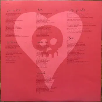 <u>PRESSING INFO</u><br><table class=inf_press><tbody><tr class=inf_info><td class=inf_title>Album:</td><td class=inf_info> Crimson on White | White  </td></tr>
    <td class=inf_title>Pressing:</td><td> Second Pressing /<200  </td></tr>
    <td class=inf_title>Release Date:</td><td> Dec. 15th 2009  </td></tr>
    <td class=inf_title>Album Pressed:</td><td> 2009  </td></tr>
    <td class=inf_title>Label:</td><td> Vagrant Records/Cobraside CSDLP1127  </td></tr>
    <td class=inf_title>Insert:</td><td> Double Sided Glossy  </td></tr>
    <td class=inf_title>Barcode:</td><td> 8 29707-95271 5  </td></tr>
    <td class=inf_title>Side A Matrix:</td><td> CSDLP-1127-A  </td></tr>
    <td class=inf_title>Side B Matrix:</td><td> CSDLP-1127-B  </td></tr>
    <td class=inf_title>Side C Matrix:</td><td> CSDLP-1127-C  </td></tr>
    <td class=inf_title>Side D Matrix:</td><td> CSDLP-1127-D  </td></tr>
    <td class=inf_title>&nbsp;</td><td> <a href=https://www.discogs.com/release/2349469 target=_blank rel=noopener noreferrer>View This Release on Discogs</a>  </tr></tbody></table>
<br><u>PRICING</u><span class='less' style='padding-left: 8px; color: var(--font-colour_grey);'>(prices shown in USD)</span><br><table class='inf_press'><tbody><tr class='inf_info'>
            <td class='inf_title'>Last Sold:</td>
            <td>$149.98 (Jun 15, 2025)</td>
            </tr><tr class='inf_info'>
            <td class='inf_title'>History:</td>
            <td>
                <span class='price-low' title='CA$10.00 · Sold on Jan 2, 2013'>Low: <span class='price-value'>$7.09</span></span>
                <span class='price-separator'>|</span>
                <span class='price-avg'>Avg: <span class='price-value'>$82.91</span></span>
                <span class='price-separator'>|</span>
                <span class='price-high' title='Sold on Feb 2, 2022'>High: <span class='price-value'>$175.00</span></span>
            </td>
            </tr></tbody></table><br>    <br><br><u>TRACKLIST</u><br><table class='inf_tracks'><tbody><tr>
            <td class='inf_num'>A1</td>
            <td class='inf_trk'>Time To Waste</td>
            <td class='inf_len'>4:11</td>
            <td><a href='#' class='lyric-link' data-album-code='crimson' data-song-title='Time To Waste'>Lyrics</a></td></tr><tr>
            <td class='inf_num'>A2</td>
            <td class='inf_trk'>The Poison</td>
            <td class='inf_len'>2:04</td>
            <td><a href='#' class='lyric-link' data-album-code='crimson' data-song-title='The Poison'>Lyrics</a></td></tr><tr>
            <td class='inf_num'>A3</td>
            <td class='inf_trk'>Burn</td>
            <td class='inf_len'>4:05</td>
            <td><a href='#' class='lyric-link' data-album-code='crimson' data-song-title='Burn'>Lyrics</a></td></tr><tr>
            <td class='inf_num'>B1</td>
            <td class='inf_trk'>Mercy Me</td>
            <td class='inf_len'>2:49</td>
            <td><a href='#' class='lyric-link' data-album-code='crimson' data-song-title='Mercy Me'>Lyrics</a></td></tr><tr>
            <td class='inf_num'>B2</td>
            <td class='inf_trk'>Dethbed</td>
            <td class='inf_len'>3:03</td>
            <td><a href='#' class='lyric-link' data-album-code='crimson' data-song-title='Dethbed'>Lyrics</a></td></tr><tr>
            <td class='inf_num'>B3</td>
            <td class='inf_trk'>Settle For Satin</td>
            <td class='inf_len'>3:49</td>
            <td><a href='#' class='lyric-link' data-album-code='crimson' data-song-title='Settle For Satin'>Lyrics</a></td></tr><tr>
            <td class='inf_num'>C1</td>
            <td class='inf_trk'>Sadie</td>
            <td class='inf_len'>4:39</td>
            <td><a href='#' class='lyric-link' data-album-code='crimson' data-song-title='Sadie'>Lyrics</a></td></tr><tr>
            <td class='inf_num'>C2</td>
            <td class='inf_trk'>Fall Victim</td>
            <td class='inf_len'>3:18</td>
            <td><a href='#' class='lyric-link' data-album-code='crimson' data-song-title='Fall Victim'>Lyrics</a></td></tr><tr>
            <td class='inf_num'>C3</td>
            <td class='inf_trk'>I Was A Prayer</td>
            <td class='inf_len'>2:36</td>
            <td><a href='#' class='lyric-link' data-album-code='crimson' data-song-title='I Was A Prayer'>Lyrics</a></td></tr><tr>
            <td class='inf_num'>D1</td>
            <td class='inf_trk'>Prevent This Tragedy</td>
            <td class='inf_len'>3:06</td>
            <td><a href='#' class='lyric-link' data-album-code='crimson' data-song-title='Prevent This Tragedy'>Lyrics</a></td></tr><tr>
            <td class='inf_num'>D2</td>
            <td class='inf_trk'>Back To Hell</td>
            <td class='inf_len'>2:54</td>
            <td><a href='#' class='lyric-link' data-album-code='crimson' data-song-title='Back To Hell'>Lyrics</a></td></tr><tr>
            <td class='inf_num'>D3</td>
            <td class='inf_trk'>Your Neck</td>
            <td class='inf_len'>3:15</td>
            <td><a href='#' class='lyric-link' data-album-code='crimson' data-song-title='Your Neck'>Lyrics</a></td></tr><tr>
            <td class='inf_num'>D4</td>
            <td class='inf_trk'>Smoke</td>
            <td class='inf_len'>2:59</td>
            <td><a href='#' class='lyric-link' data-album-code='crimson' data-song-title='Smoke'>Lyrics</a></td></tr></tbody></table><br><br>
    <u>NOTES</u><br> Matte NON gatefold sleeve. White A/B labels, Red C/D labels. Crimson's 2nd press was /1000 copies, divided into 7 different colour variants.
 - Insert