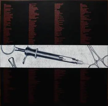 <u>PRESSING INFO</u><br><table class=inf_press><tbody><tr class=inf_info><td class=inf_title>Album:</td><td class=inf_info> From Here To Infirmary on Banquet Blue (Banquet Records Exclusive)  </td></tr>
    <td class=inf_title>Pressing:</td><td> Second Pressing /300  </td></tr>
    <td class=inf_title>Release Date:</td><td> Nov. 15th 2011  </td></tr>
    <td class=inf_title>Album Pressed:</td><td> 2011  </td></tr>
    <td class=inf_title>Label:</td><td> Vagrant Records/Cobraside Distribution CSDLP 1156  </td></tr>
    <td class=inf_title>Insert:</td><td> Double Sided Glossy  </td></tr>
    <td class=inf_title>Barcode:</td><td> 8 29707-95561 7  </td></tr>
    <td class=inf_title>Side A Matrix:</td><td> CSDLP-1156-A  </td></tr>
    <td class=inf_title>Side B Matrix:</td><td> CSDLP-1156-B  </td></tr>
    <td class=inf_title>&nbsp;</td><td> <a href=https://www.discogs.com/release/3271256 target=_blank rel=noopener noreferrer>View This Release on Discogs</a>  </tr></tbody></table>
<br><u>PRICING</u><span class='less' style='padding-left: 8px; color: var(--font-colour_grey);'>(prices shown in USD)</span><br><table class='inf_press'><tbody><tr class='inf_info'>
            <td class='inf_title'>Last Sold:</td>
            <td>$45.00 (Jun 1, 2026)</td>
            </tr><tr class='inf_info'>
            <td class='inf_title'>History:</td>
            <td>
                <span class='price-low' title='Sold on May 1, 2012'>Low: <span class='price-value'>$16.89</span></span>
                <span class='price-separator'>|</span>
                <span class='price-avg'>Avg: <span class='price-value'>$37.93</span></span>
                <span class='price-separator'>|</span>
                <span class='price-high' title='Sold on Mar 1, 2023'>High: <span class='price-value'>$70.00</span></span>
            </td>
            </tr></tbody></table><br>    <br><br><u>TRACKLIST</u><br><table class='inf_tracks'><tbody><tr>
            <td class='inf_num'>A1</td>
            <td class='inf_trk'>Private Eye</td>
            <td class='inf_len'>3:30</td>
            <td><a href='#' class='lyric-link' data-album-code='fhti' data-song-title='Private Eye'>Lyrics</a></td></tr><tr>
            <td class='inf_num'>A2</td>
            <td class='inf_trk'>Mr. Chainsaw</td>
            <td class='inf_len'>3:05</td>
            <td><a href='#' class='lyric-link' data-album-code='fhti' data-song-title='Mr. Chainsaw'>Lyrics</a></td></tr><tr>
            <td class='inf_num'>A3</td>
            <td class='inf_trk'>Take Lots With Alcohol</td>
            <td class='inf_len'>3:13</td>
            <td><a href='#' class='lyric-link' data-album-code='fhti' data-song-title='Take Lots With Alcohol'>Lyrics</a></td></tr><tr>
            <td class='inf_num'>A4</td>
            <td class='inf_trk'>Stupid Kid</td>
            <td class='inf_len'>2:23</td>
            <td><a href='#' class='lyric-link' data-album-code='fhti' data-song-title='Stupid Kid'>Lyrics</a></td></tr><tr>
            <td class='inf_num'>A5</td>
            <td class='inf_trk'>Another Innocent Girl</td>
            <td class='inf_len'>3:37</td>
            <td><a href='#' class='lyric-link' data-album-code='fhti' data-song-title='Another Innocent Girl'>Lyrics</a></td></tr><tr>
            <td class='inf_num'>A6</td>
            <td class='inf_trk'>Steamer Trunk</td>
            <td class='inf_len'>2:50</td>
            <td><a href='#' class='lyric-link' data-album-code='fhti' data-song-title='Steamer Trunk'>Lyrics</a></td></tr><tr>
            <td class='inf_num'>B1</td>
            <td class='inf_trk'>You’re Dead</td>
            <td class='inf_len'>3:50</td>
            <td><a href='#' class='lyric-link' data-album-code='fhti' data-song-title='You’re Dead'>Lyrics</a></td></tr><tr>
            <td class='inf_num'>B2</td>
            <td class='inf_trk'>Armageddon</td>
            <td class='inf_len'>2:49</td>
            <td><a href='#' class='lyric-link' data-album-code='fhti' data-song-title='Armageddon'>Lyrics</a></td></tr><tr>
            <td class='inf_num'>B3</td>
            <td class='inf_trk'>I’m Dying Tomorrow</td>
            <td class='inf_len'>2:18</td>
            <td><a href='#' class='lyric-link' data-album-code='fhti' data-song-title='I’m Dying Tomorrow'>Lyrics</a></td></tr><tr>
            <td class='inf_num'>B4</td>
            <td class='inf_trk'>Bloodied Up</td>
            <td class='inf_len'>2:51</td>
            <td><a href='#' class='lyric-link' data-album-code='fhti' data-song-title='Bloodied Up'>Lyrics</a></td></tr><tr>
            <td class='inf_num'>B5</td>
            <td class='inf_trk'>Trucks And Trains</td>
            <td class='inf_len'>3:16</td>
            <td><a href='#' class='lyric-link' data-album-code='fhti' data-song-title='Trucks And Trains'>Lyrics</a></td></tr><tr>
            <td class='inf_num'>B6</td>
            <td class='inf_trk'>Crawl</td>
            <td class='inf_len'>4:25</td>
            <td><a href='#' class='lyric-link' data-album-code='fhti' data-song-title='Crawl'>Lyrics</a></td></tr></tbody></table><br><br>
    <u>NOTES</u><br> Banquet Records Exclusive. Some copies have Black or White Swirl inclusions.
 - Insert