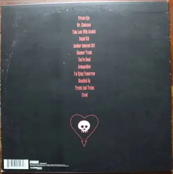 <u>PRESSING INFO</u><br><table class=inf_press><tbody><tr class=inf_info><td class=inf_title>Album:</td><td class=inf_info> From Here To Infirmary on Translucent Red  </td></tr>
    <td class=inf_title>Pressing:</td><td> Second Pressing /200-300  </td></tr>
    <td class=inf_title>Release Date:</td><td> Nov. 15th 2011  </td></tr>
    <td class=inf_title>Album Pressed:</td><td> 2011  </td></tr>
    <td class=inf_title>Label:</td><td> Vagrant Records/Cobraside Distribution CSDLP 1156  </td></tr>
    <td class=inf_title>Insert:</td><td> Double Sided Glossy  </td></tr>
    <td class=inf_title>Barcode:</td><td> 8 29707-95561 7  </td></tr>
    <td class=inf_title>Side A Matrix:</td><td> CSDLP-1156-A  </td></tr>
    <td class=inf_title>Side B Matrix:</td><td> CSDLP-1156-B  </td></tr>
    <td class=inf_title>&nbsp;</td><td> <a href=https://www.discogs.com/release/21291259 target=_blank rel=noopener noreferrer>View This Release on Discogs</a>  </tr></tbody></table>
<br><u>PRICING</u><span class='less' style='padding-left: 8px; color: var(--font-colour_grey);'>(prices shown in USD)</span><br><table class='inf_press'><tbody><tr class='inf_info'>
            <td class='inf_title'>Last Sold:</td>
            <td><span title='Sold for CA$89.70'>$63.59</span> (Jan 29, 2026)</td>
            </tr><tr class='inf_info'>
            <td class='inf_title'>History:</td>
            <td>
                <span class='price-low' title='CA$89.70 · Sold on Jan 29, 2026'>Low: <span class='price-value'>$63.59</span></span>
                <span class='price-separator'>|</span>
                <span class='price-avg'>Avg: <span class='price-value'>$63.59</span></span>
                <span class='price-separator'>|</span>
                <span class='price-high' title='CA$89.70 · Sold on Jan 29, 2026'>High: <span class='price-value'>$63.59</span></span>
            </td>
            </tr></tbody></table><br>    <br><br><u>TRACKLIST</u><br><table class='inf_tracks'><tbody><tr>
            <td class='inf_num'>A1</td>
            <td class='inf_trk'>Private Eye</td>
            <td class='inf_len'>3:30</td>
            <td><a href='#' class='lyric-link' data-album-code='fhti' data-song-title='Private Eye'>Lyrics</a></td></tr><tr>
            <td class='inf_num'>A2</td>
            <td class='inf_trk'>Mr. Chainsaw</td>
            <td class='inf_len'>3:05</td>
            <td><a href='#' class='lyric-link' data-album-code='fhti' data-song-title='Mr. Chainsaw'>Lyrics</a></td></tr><tr>
            <td class='inf_num'>A3</td>
            <td class='inf_trk'>Take Lots With Alcohol</td>
            <td class='inf_len'>3:13</td>
            <td><a href='#' class='lyric-link' data-album-code='fhti' data-song-title='Take Lots With Alcohol'>Lyrics</a></td></tr><tr>
            <td class='inf_num'>A4</td>
            <td class='inf_trk'>Stupid Kid</td>
            <td class='inf_len'>2:23</td>
            <td><a href='#' class='lyric-link' data-album-code='fhti' data-song-title='Stupid Kid'>Lyrics</a></td></tr><tr>
            <td class='inf_num'>A5</td>
            <td class='inf_trk'>Another Innocent Girl</td>
            <td class='inf_len'>3:37</td>
            <td><a href='#' class='lyric-link' data-album-code='fhti' data-song-title='Another Innocent Girl'>Lyrics</a></td></tr><tr>
            <td class='inf_num'>A6</td>
            <td class='inf_trk'>Steamer Trunk</td>
            <td class='inf_len'>2:50</td>
            <td><a href='#' class='lyric-link' data-album-code='fhti' data-song-title='Steamer Trunk'>Lyrics</a></td></tr><tr>
            <td class='inf_num'>B1</td>
            <td class='inf_trk'>You’re Dead</td>
            <td class='inf_len'>3:50</td>
            <td><a href='#' class='lyric-link' data-album-code='fhti' data-song-title='You’re Dead'>Lyrics</a></td></tr><tr>
            <td class='inf_num'>B2</td>
            <td class='inf_trk'>Armageddon</td>
            <td class='inf_len'>2:49</td>
            <td><a href='#' class='lyric-link' data-album-code='fhti' data-song-title='Armageddon'>Lyrics</a></td></tr><tr>
            <td class='inf_num'>B3</td>
            <td class='inf_trk'>I’m Dying Tomorrow</td>
            <td class='inf_len'>2:18</td>
            <td><a href='#' class='lyric-link' data-album-code='fhti' data-song-title='I’m Dying Tomorrow'>Lyrics</a></td></tr><tr>
            <td class='inf_num'>B4</td>
            <td class='inf_trk'>Bloodied Up</td>
            <td class='inf_len'>2:51</td>
            <td><a href='#' class='lyric-link' data-album-code='fhti' data-song-title='Bloodied Up'>Lyrics</a></td></tr><tr>
            <td class='inf_num'>B5</td>
            <td class='inf_trk'>Trucks And Trains</td>
            <td class='inf_len'>3:16</td>
            <td><a href='#' class='lyric-link' data-album-code='fhti' data-song-title='Trucks And Trains'>Lyrics</a></td></tr><tr>
            <td class='inf_num'>B6</td>
            <td class='inf_trk'>Crawl</td>
            <td class='inf_len'>4:25</td>
            <td><a href='#' class='lyric-link' data-album-code='fhti' data-song-title='Crawl'>Lyrics</a></td></tr></tbody></table><br><br>
    <u>NOTES</u><br> none
 - Back