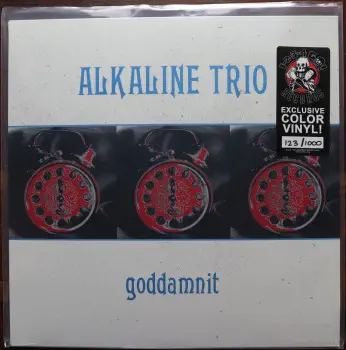 <u>PRESSING INFO</u><br><table class=inf_press><tbody><tr class=inf_info><td class=inf_title>Album:</td><td class=inf_info> Goddamnit Redux on Clear with Magenta Blood Drop (1-2-3-4 Go! Records Exclusive)  </td></tr>
    <td class=inf_title>Pressing:</td><td> Twentieth Pressing /1000  </td></tr>
    <td class=inf_title>Release Date:</td><td> Mar. 15th 2023  </td></tr>
    <td class=inf_title>Album Pressed:</td><td> 2023  </td></tr>
    <td class=inf_title>Label:</td><td> Asianman Records AM-160  </td></tr>
    <td class=inf_title>Insert:</td><td> Double Sided Glossy  </td></tr>
    <td class=inf_title>Barcode:</td><td> 6 12851-01601 9  </td></tr>
    <td class=inf_title>Side A Matrix:</td><td> PIRATES PRESS - AM 034 A 182022E1/B  </td></tr>
    <td class=inf_title>Side B Matrix:</td><td> PIRATES PRESS - AM 034 B 182022E2/C  </td></tr>
    <td class=inf_title>&nbsp;</td><td> <a href=https://www.discogs.com/release/26598896-Alkaline-Trio-Goddamnit target=_blank rel=noopener noreferrer>View This Release on Discogs</a>  </tr></tbody></table>
<br><u>PRICING</u><span class='less' style='padding-left: 8px; color: var(--font-colour_grey);'>(prices shown in USD)</span><br><table class='inf_press'><tbody><tr class='inf_info'>
            <td class='inf_title'>Last Sold:</td>
            <td>$25.99 (Jun 26, 2026)</td>
            </tr><tr class='inf_info'>
            <td class='inf_title'>History:</td>
            <td>
                <span class='price-low' title='Sold on Jun 2, 2025'>Low: <span class='price-value'>$17.00</span></span>
                <span class='price-separator'>|</span>
                <span class='price-avg'>Avg: <span class='price-value'>$27.04</span></span>
                <span class='price-separator'>|</span>
                <span class='price-high' title='€36.00 · Sold on Mar 2, 2025'>High: <span class='price-value'>$41.00</span></span>
            </td>
            </tr></tbody></table><br>    <br><br><u>TRACKLIST</u><br><table class='inf_tracks'><tbody><tr>
            <td class='inf_num'>A1</td>
            <td class='inf_trk'>Cringe</td>
            <td class='inf_len'>2:23</td>
            <td><a href='#' class='lyric-link' data-album-code='gd' data-song-title='Cringe'>Lyrics</a></td></tr><tr>
            <td class='inf_num'>A2</td>
            <td class='inf_trk'>Cop</td>
            <td class='inf_len'>2:18</td>
            <td><a href='#' class='lyric-link' data-album-code='gd' data-song-title='Cop'>Lyrics</a></td></tr><tr>
            <td class='inf_num'>A3</td>
            <td class='inf_trk'>San Francisco</td>
            <td class='inf_len'>3:52</td>
            <td><a href='#' class='lyric-link' data-album-code='gd' data-song-title='San Francisco'>Lyrics</a></td></tr><tr>
            <td class='inf_num'>A4</td>
            <td class='inf_trk'>Nose Over Tail</td>
            <td class='inf_len'>2:37</td>
            <td><a href='#' class='lyric-link' data-album-code='gd' data-song-title='Nose Over Tail'>Lyrics</a></td></tr><tr>
            <td class='inf_num'>A5</td>
            <td class='inf_trk'>As You Were</td>
            <td class='inf_len'>2:11</td>
            <td><a href='#' class='lyric-link' data-album-code='gd' data-song-title='As You Were'>Lyrics</a></td></tr><tr>
            <td class='inf_num'>A6</td>
            <td class='inf_trk'>Enjoy Your Day</td>
            <td class='inf_len'>2:17</td>
            <td><a href='#' class='lyric-link' data-album-code='gd' data-song-title='Enjoy Your Day'>Lyrics</a></td></tr><tr>
            <td class='inf_num'>A7</td>
            <td class='inf_trk'>Clavicle</td>
            <td class='inf_len'>2:28</td>
            <td><a href='#' class='lyric-link' data-album-code='gd' data-song-title='Clavicle'>Lyrics</a></td></tr><tr>
            <td class='inf_num'>B1</td>
            <td class='inf_trk'>My Little Needle</td>
            <td class='inf_len'>3:01</td>
            <td><a href='#' class='lyric-link' data-album-code='gd' data-song-title='My Little Needle'>Lyrics</a></td></tr><tr>
            <td class='inf_num'>B2</td>
            <td class='inf_trk'>Southern Rock</td>
            <td class='inf_len'>3:05</td>
            <td><a href='#' class='lyric-link' data-album-code='gd' data-song-title='Southern Rock'>Lyrics</a></td></tr><tr>
            <td class='inf_num'>B3</td>
            <td class='inf_trk'>Message From Kathlene</td>
            <td class='inf_len'>3:22</td>
            <td><a href='#' class='lyric-link' data-album-code='gd' data-song-title='Message From Kathlene'>Lyrics</a></td></tr><tr>
            <td class='inf_num'>B4</td>
            <td class='inf_trk'>Trouble Breathing</td>
            <td class='inf_len'>3:55</td>
            <td><a href='#' class='lyric-link' data-album-code='gd' data-song-title='Trouble Breathing'>Lyrics</a></td></tr><tr>
            <td class='inf_num'>B5</td>
            <td class='inf_trk'>Sorry About That</td>
            <td class='inf_len'>3:21</td>
            <td><a href='#' class='lyric-link' data-album-code='gd' data-song-title='Sorry About That'>Lyrics</a></td></tr></tbody></table><br><br>
    <u>NOTES</u><br> The insert has a thin white border, and the former DVD order form is now covered by Heart/Skull logos. Center labels are Clock/Skiba again. This release has the original Goddamnit catalog number stamped in the runout (AM 034) instead of the correct AM-160. This is the remastered Redux version. The sleeve of this release has a flat finish, compared to previous pressings that had glossy features.
 - Cover2