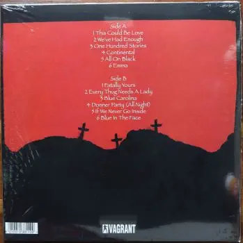 <u>PRESSING INFO</u><br><table class=inf_press><tbody><tr class=inf_info><td class=inf_title>Album:</td><td class=inf_info> Good Mourning on Solid Red (Bootleg)  </td></tr>
    <td class=inf_title>Pressing:</td><td> Unofficial Pressing /??  </td></tr>
    <td class=inf_title>Release Date:</td><td> Nov. 18th 2022  </td></tr>
    <td class=inf_title>Album Pressed:</td><td> 2022  </td></tr>
    <td class=inf_title>Label:</td><td> none  </td></tr>
    <td class=inf_title>Insert:</td><td> none  </td></tr>
    <td class=inf_title>Barcode:</td><td> 6 010910-381100 >  </td></tr>
    <td class=inf_title>Side A Matrix:</td><td> [stamped] V53 332-A1  </td></tr>
    <td class=inf_title>Side B Matrix:</td><td> [stamped] V53 332-B1  </td></tr>
    <td class=inf_title>&nbsp;</td><td> <a href=https://www.discogs.com/release/25257340 target=_blank rel=noopener noreferrer>View This Release on Discogs</a>  </tr></tbody></table>
    <br><br><u>TRACKLIST</u><br><table class='inf_tracks'><tbody><tr>
            <td class='inf_num'>A1</td>
            <td class='inf_trk'>This Could Be Love (For Fire)</td>
            <td class='inf_len'>3:47</td>
            <td><a href='#' class='lyric-link' data-album-code='gm' data-song-title='This Could Be Love (For Fire)'>Lyrics</a></td></tr><tr>
            <td class='inf_num'>A2</td>
            <td class='inf_trk'>We’ve Had Enough</td>
            <td class='inf_len'>2:51</td>
            <td><a href='#' class='lyric-link' data-album-code='gm' data-song-title='We’ve Had Enough'>Lyrics</a></td></tr><tr>
            <td class='inf_num'>A3</td>
            <td class='inf_trk'>One Hundred Stories</td>
            <td class='inf_len'>3:40</td>
            <td><a href='#' class='lyric-link' data-album-code='gm' data-song-title='One Hundred Stories'>Lyrics</a></td></tr><tr>
            <td class='inf_num'>A4</td>
            <td class='inf_trk'>Continental</td>
            <td class='inf_len'>3:28</td>
            <td><a href='#' class='lyric-link' data-album-code='gm' data-song-title='Continental'>Lyrics</a></td></tr><tr>
            <td class='inf_num'>A5</td>
            <td class='inf_trk'>All On Black</td>
            <td class='inf_len'>4:00</td>
            <td><a href='#' class='lyric-link' data-album-code='gm' data-song-title='All On Black'>Lyrics</a></td></tr><tr>
            <td class='inf_num'>A6</td>
            <td class='inf_trk'>Emma</td>
            <td class='inf_len'>2:42</td>
            <td><a href='#' class='lyric-link' data-album-code='gm' data-song-title='Emma'>Lyrics</a></td></tr><tr>
            <td class='inf_num'>B1</td>
            <td class='inf_trk'>Fatally Yours</td>
            <td class='inf_len'>2:16</td>
            <td><a href='#' class='lyric-link' data-album-code='gm' data-song-title='Fatally Yours'>Lyrics</a></td></tr><tr>
            <td class='inf_num'>B2</td>
            <td class='inf_trk'>Every Thug Needs A Lady</td>
            <td class='inf_len'>3:18</td>
            <td><a href='#' class='lyric-link' data-album-code='gm' data-song-title='Every Thug Needs A Lady'>Lyrics</a></td></tr><tr>
            <td class='inf_num'>B3</td>
            <td class='inf_trk'>Blue Carolina</td>
            <td class='inf_len'>3:28</td>
            <td><a href='#' class='lyric-link' data-album-code='gm' data-song-title='Blue Carolina'>Lyrics</a></td></tr><tr>
            <td class='inf_num'>B4</td>
            <td class='inf_trk'>Donner Party (All Night)</td>
            <td class='inf_len'>2:44</td>
            <td><a href='#' class='lyric-link' data-album-code='gm' data-song-title='Donner Party (All Night)'>Lyrics</a></td></tr><tr>
            <td class='inf_num'>B5</td>
            <td class='inf_trk'>If We Never Go Inside</td>
            <td class='inf_len'>3:46</td>
            <td><a href='#' class='lyric-link' data-album-code='gm' data-song-title='If We Never Go Inside'>Lyrics</a></td></tr><tr>
            <td class='inf_num'>B6</td>
            <td class='inf_trk'>Blue In The Face</td>
            <td class='inf_len'>3:02</td>
            <td><a href='#' class='lyric-link' data-album-code='gm' data-song-title='Blue In The Face'>Lyrics</a></td></tr></tbody></table><br><br>
    <u>NOTES</u><br> Bootleg
 - Back