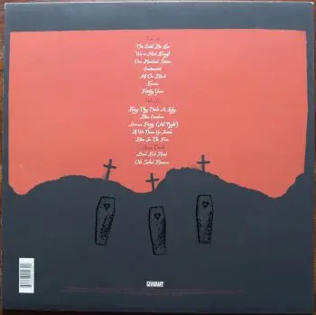 <u>PRESSING INFO</u><br><table class=inf_press><tbody><tr class=inf_info><td class=inf_title>Album:</td><td class=inf_info> Good Mourning on UK Black  </td></tr>
    <td class=inf_title>Pressing:</td><td> First Pressing /500  </td></tr>
    <td class=inf_title>Release Date:</td><td> May 13th 2003  </td></tr>
    <td class=inf_title>Album Pressed:</td><td> 2003  </td></tr>
    <td class=inf_title>Label:</td><td> Vagrant Records - 980 123-9  </td></tr>
    <td class=inf_title>Insert:</td><td> none  </td></tr>
    <td class=inf_title>Barcode:</td><td> 6 02498-01239 0  </td></tr>
    <td class=inf_title>Side A Matrix:</td><td> 980 1239-O+A OR  </td></tr>
    <td class=inf_title>Side B Matrix:</td><td> 980 1239-O+B OR  </td></tr>
    <td class=inf_title>&nbsp;</td><td> <a href=https://www.discogs.com/release/4473316 target=_blank rel=noopener noreferrer>View This Release on Discogs</a>  </tr></tbody></table>
<br><u>PRICING</u><span class='less' style='padding-left: 8px; color: var(--font-colour_grey);'>(prices shown in USD)</span><br><table class='inf_press'><tbody><tr class='inf_info'>
            <td class='inf_title'>Last Sold:</td>
            <td>$130.00 (Feb 16, 2025)</td>
            </tr><tr class='inf_info'>
            <td class='inf_title'>History:</td>
            <td>
                <span class='price-low' title='€30.00 · Sold on Oct 30, 2018'>Low: <span class='price-value'>$34.17</span></span>
                <span class='price-separator'>|</span>
                <span class='price-avg'>Avg: <span class='price-value'>$96.32</span></span>
                <span class='price-separator'>|</span>
                <span class='price-high' title='Sold on Feb 16, 2025'>High: <span class='price-value'>$130.00</span></span>
            </td>
            </tr></tbody></table><br>    <br><br><u>TRACKLIST</u><br><table class='inf_tracks'><tbody><tr>
            <td class='inf_num'>A1</td>
            <td class='inf_trk'>This Could Be Love (For Fire)</td>
            <td class='inf_len'>3:47</td>
            <td><a href='#' class='lyric-link' data-album-code='gm' data-song-title='This Could Be Love (For Fire)'>Lyrics</a></td></tr><tr>
            <td class='inf_num'>A2</td>
            <td class='inf_trk'>We’ve Had Enough</td>
            <td class='inf_len'>2:51</td>
            <td><a href='#' class='lyric-link' data-album-code='gm' data-song-title='We’ve Had Enough'>Lyrics</a></td></tr><tr>
            <td class='inf_num'>A3</td>
            <td class='inf_trk'>One Hundred Stories</td>
            <td class='inf_len'>3:40</td>
            <td><a href='#' class='lyric-link' data-album-code='gm' data-song-title='One Hundred Stories'>Lyrics</a></td></tr><tr>
            <td class='inf_num'>A4</td>
            <td class='inf_trk'>Continental</td>
            <td class='inf_len'>3:28</td>
            <td><a href='#' class='lyric-link' data-album-code='gm' data-song-title='Continental'>Lyrics</a></td></tr><tr>
            <td class='inf_num'>A5</td>
            <td class='inf_trk'>All On Black</td>
            <td class='inf_len'>4:00</td>
            <td><a href='#' class='lyric-link' data-album-code='gm' data-song-title='All On Black'>Lyrics</a></td></tr><tr>
            <td class='inf_num'>A6</td>
            <td class='inf_trk'>Emma</td>
            <td class='inf_len'>2:42</td>
            <td><a href='#' class='lyric-link' data-album-code='gm' data-song-title='Emma'>Lyrics</a></td></tr><tr>
            <td class='inf_num'>A7</td>
            <td class='inf_trk'>Fatally Yours</td>
            <td class='inf_len'>2:16</td>
            <td><a href='#' class='lyric-link' data-album-code='gm' data-song-title='Fatally Yours'>Lyrics</a></td></tr><tr>
            <td class='inf_num'>B1</td>
            <td class='inf_trk'>Every Thug Needs A Lady</td>
            <td class='inf_len'>3:18</td>
            <td><a href='#' class='lyric-link' data-album-code='gm' data-song-title='Every Thug Needs A Lady'>Lyrics</a></td></tr><tr>
            <td class='inf_num'>B2</td>
            <td class='inf_trk'>Blue Carolina</td>
            <td class='inf_len'>3:28</td>
            <td><a href='#' class='lyric-link' data-album-code='gm' data-song-title='Blue Carolina'>Lyrics</a></td></tr><tr>
            <td class='inf_num'>B3</td>
            <td class='inf_trk'>Donner Party (All Night)</td>
            <td class='inf_len'>2:44</td>
            <td><a href='#' class='lyric-link' data-album-code='gm' data-song-title='Donner Party (All Night)'>Lyrics</a></td></tr><tr>
            <td class='inf_num'>B4</td>
            <td class='inf_trk'>If We Never Go Inside</td>
            <td class='inf_len'>3:46</td>
            <td><a href='#' class='lyric-link' data-album-code='gm' data-song-title='If We Never Go Inside'>Lyrics</a></td></tr><tr>
            <td class='inf_num'>B5</td>
            <td class='inf_trk'>Blue In The Face</td>
            <td class='inf_len'>3:02</td>
            <td><a href='#' class='lyric-link' data-album-code='gm' data-song-title='Blue In The Face'>Lyrics</a></td></tr><tr><td colspan='3' class='inf_bonus'>Bonus Tracks</td></tr><tr>
                <td class='inf_num'>B6</td>
                <td class='inf_trk'>Dead End Road</td>
                <td class='inf_len'>3:00</td>
                <td><a href='#' class='lyric-link' data-album-code='gm' data-song-title='Dead End Road'>Lyrics</a></td></tr><tr>
                <td class='inf_num'>B7</td>
                <td class='inf_trk'>Old School Reasons</td>
                <td class='inf_len'>3:00</td>
                <td><a href='#' class='lyric-link' data-album-code='gm' data-song-title='Old School Reasons'>Lyrics</a></td></tr></tbody></table><br><br>
    <u>NOTES</u><br> The jacket is a much flatter matte than the US release and almost has a silkscreen look to it (it's not painted, just appears flat). The band on the cover, and the coffins on the back, are all glossy. The band is much larger on the cover compared to the US. The coffins and track listing on the back are much smaller on this pressing compared to the US. The spine of the UK pressing has a different layout and font than the US press as well. <BR>The inside of the jacket is unbleached cardboard brown (I believe this feature is white in every other official release Trio has put out as of 2023). The vinyl labels appear more glossy than the US press. <BR>No insert, but instead a printed matte inner sleeve with glossy lilies, thank you text, and graphics. <BR>This is the first vinyl release to come with extra tracks in a different region. <BR>The runout on both sides has what appears to be scratched out numbers before the matrix. On the A side it is impossible on my copy to tell what it says. However the B side of my copy clearly shows 06024, which are the first few digits of the barcode.
 - Back