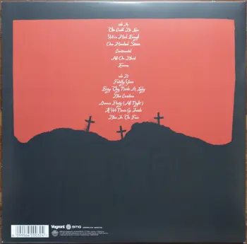 <u>PRESSING INFO</u><br><table class=inf_press><tbody><tr class=inf_info><td class=inf_title>Album:</td><td class=inf_info> Good Mourning on Black  </td></tr>
    <td class=inf_title>Pressing:</td><td> Fifth Pressing /??  </td></tr>
    <td class=inf_title>Release Date:</td><td> Apr. 3rd 2026  </td></tr>
    <td class=inf_title>Album Pressed:</td><td> 2026  </td></tr>
    <td class=inf_title>Label:</td><td> BMG 964200321  </td></tr>
    <td class=inf_title>Insert:</td><td> Gatefold Jacket  </td></tr>
    <td class=inf_title>Barcode:</td><td> 4 099964-200324 >  </td></tr>
    <td class=inf_title>Side A Matrix:</td><td> 10-115804 / 4099964200324 - A 02424638 310546E2/A  </td></tr>
    <td class=inf_title>Side B Matrix:</td><td> 10-115804 / 4099964200324 - B 02424620 310546E2/A  </td></tr>
    <td class=inf_title>&nbsp;</td><td> <a href=https://www.discogs.com/release/36966324 target=_blank rel=noopener noreferrer>View This Release on Discogs</a>  </tr></tbody></table>
<br><u>PRICING</u><span class='less' style='padding-left: 8px; color: var(--font-colour_grey);'>(prices shown in USD)</span><br><table class='inf_press'><tbody><tr class='inf_info'>
            <td class='inf_title'>Last Sold:</td>
            <td>$28.00 (Jun 24, 2026)</td>
            </tr><tr class='inf_info'>
            <td class='inf_title'>History:</td>
            <td>
                <span class='price-low' title='£20.99 · Sold on Apr 21, 2026'>Low: <span class='price-value'>$27.95</span></span>
                <span class='price-separator'>|</span>
                <span class='price-avg'>Avg: <span class='price-value'>$30.62</span></span>
                <span class='price-separator'>|</span>
                <span class='price-high' title='Sold on Jun 5, 2026'>High: <span class='price-value'>$38.00</span></span>
            </td>
            </tr></tbody></table><br>    <br><br><u>TRACKLIST</u><br><table class='inf_tracks'><tbody><tr>
            <td class='inf_num'>A1</td>
            <td class='inf_trk'>This Could Be Love (For Fire)</td>
            <td class='inf_len'>3:47</td>
            <td><a href='#' class='lyric-link' data-album-code='gm' data-song-title='This Could Be Love (For Fire)'>Lyrics</a></td></tr><tr>
            <td class='inf_num'>A2</td>
            <td class='inf_trk'>We’ve Had Enough</td>
            <td class='inf_len'>2:51</td>
            <td><a href='#' class='lyric-link' data-album-code='gm' data-song-title='We’ve Had Enough'>Lyrics</a></td></tr><tr>
            <td class='inf_num'>A3</td>
            <td class='inf_trk'>One Hundred Stories</td>
            <td class='inf_len'>3:40</td>
            <td><a href='#' class='lyric-link' data-album-code='gm' data-song-title='One Hundred Stories'>Lyrics</a></td></tr><tr>
            <td class='inf_num'>A4</td>
            <td class='inf_trk'>Continental</td>
            <td class='inf_len'>3:28</td>
            <td><a href='#' class='lyric-link' data-album-code='gm' data-song-title='Continental'>Lyrics</a></td></tr><tr>
            <td class='inf_num'>A5</td>
            <td class='inf_trk'>All On Black</td>
            <td class='inf_len'>4:00</td>
            <td><a href='#' class='lyric-link' data-album-code='gm' data-song-title='All On Black'>Lyrics</a></td></tr><tr>
            <td class='inf_num'>A6</td>
            <td class='inf_trk'>Emma</td>
            <td class='inf_len'>2:42</td>
            <td><a href='#' class='lyric-link' data-album-code='gm' data-song-title='Emma'>Lyrics</a></td></tr><tr>
            <td class='inf_num'>B1</td>
            <td class='inf_trk'>Fatally Yours</td>
            <td class='inf_len'>2:16</td>
            <td><a href='#' class='lyric-link' data-album-code='gm' data-song-title='Fatally Yours'>Lyrics</a></td></tr><tr>
            <td class='inf_num'>B2</td>
            <td class='inf_trk'>Every Thug Needs A Lady</td>
            <td class='inf_len'>3:18</td>
            <td><a href='#' class='lyric-link' data-album-code='gm' data-song-title='Every Thug Needs A Lady'>Lyrics</a></td></tr><tr>
            <td class='inf_num'>B3</td>
            <td class='inf_trk'>Blue Carolina</td>
            <td class='inf_len'>3:28</td>
            <td><a href='#' class='lyric-link' data-album-code='gm' data-song-title='Blue Carolina'>Lyrics</a></td></tr><tr>
            <td class='inf_num'>B4</td>
            <td class='inf_trk'>Donner Party (All Night)</td>
            <td class='inf_len'>2:44</td>
            <td><a href='#' class='lyric-link' data-album-code='gm' data-song-title='Donner Party (All Night)'>Lyrics</a></td></tr><tr>
            <td class='inf_num'>B5</td>
            <td class='inf_trk'>If We Never Go Inside</td>
            <td class='inf_len'>3:46</td>
            <td><a href='#' class='lyric-link' data-album-code='gm' data-song-title='If We Never Go Inside'>Lyrics</a></td></tr><tr>
            <td class='inf_num'>B6</td>
            <td class='inf_trk'>Blue In The Face</td>
            <td class='inf_len'>3:02</td>
            <td><a href='#' class='lyric-link' data-album-code='gm' data-song-title='Blue In The Face'>Lyrics</a></td></tr></tbody></table><br><br>
    <u>NOTES</u><br> This repress of Good Mourning went up for pre-order on February 5th 2026 on various online retail websites. A repress of the CD was also announced at the same time. The official release date is April 3rd 2026.
 - Back