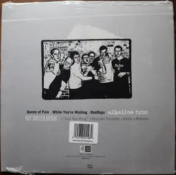 <u>PRESSING INFO</u><br><table class=inf_press><tbody><tr class=inf_info><td class=inf_title>Album:</td><td class=inf_info> Hot Water Music Split on Ultra Clear with Black Ice (Jade Tree Exclusive)  </td></tr>
    <td class=inf_title>Pressing:</td><td> Seventh Pressing /500  </td></tr>
    <td class=inf_title>Release Date:</td><td> July 29th 2022  </td></tr>
    <td class=inf_title>Album Pressed:</td><td> 2022  </td></tr>
    <td class=inf_title>Label:</td><td> Jade Tree Records JT1067 82119-1  </td></tr>
    <td class=inf_title>Insert:</td><td> Printed Glossy Inner Sleeve  </td></tr>
    <td class=inf_title>Barcode:</td><td> 0 45778-21191 3  </td></tr>
    <td class=inf_title>Side A Matrix:</td><td> EPTÂ·82119Â·1Â·A SAFF  </td></tr>
    <td class=inf_title>Side B Matrix:</td><td> EPTÂ·82119Â·1Â·B SAFF  </td></tr>
    <td class=inf_title>&nbsp;</td><td> <a href=https://www.discogs.com/release/24047822 target=_blank rel=noopener noreferrer>View This Release on Discogs</a>  </tr></tbody></table>
<br><u>PRICING</u><span class='less' style='padding-left: 8px; color: var(--font-colour_grey);'>(prices shown in USD)</span><br><table class='inf_press'><tbody><tr class='inf_info'>
            <td class='inf_title'>Last Sold:</td>
            <td>$30.00 (Mar 27, 2026)</td>
            </tr><tr class='inf_info'>
            <td class='inf_title'>History:</td>
            <td>
                <span class='price-low' title='Sold on Oct 9, 2023'>Low: <span class='price-value'>$29.99</span></span>
                <span class='price-separator'>|</span>
                <span class='price-avg'>Avg: <span class='price-value'>$38.66</span></span>
                <span class='price-separator'>|</span>
                <span class='price-high' title='Sold on Aug 13, 2022'>High: <span class='price-value'>$55.00</span></span>
            </td>
            </tr></tbody></table><br>    <br><br><u>TRACKLIST</u><br><table class='inf_tracks'><tbody><tr>
            <td class='inf_num'>A1</td>
            <td class='inf_trk'>Alkaline Trio - Queen Of Pain</td>
            <td class='inf_len'>3:57</td>
            <td><a href='#' class='lyric-link' data-album-code='splits' data-song-title='Alkaline Trio - Queen Of Pain'>Lyrics</a></td></tr><tr>
            <td class='inf_num'>A2</td>
            <td class='inf_trk'>Alkaline Trio - While You’re Waiting</td>
            <td class='inf_len'>4:07</td>
            <td><a href='#' class='lyric-link' data-album-code='splits' data-song-title='Alkaline Trio - While You’re Waiting'>Lyrics</a></td></tr><tr>
            <td class='inf_num'>A3</td>
            <td class='inf_trk'>Alkaline Trio - Rooftops</td>
            <td class='inf_len'>2:15</td>
            <td><a href='#' class='lyric-link' data-album-code='splits' data-song-title='Alkaline Trio - Rooftops'>Lyrics</a></td></tr><tr>
            <td class='inf_num'>B1</td>
            <td class='inf_trk'>Hot Water Music - God Deciding</td>
            <td class='inf_len'>2:37</td>
            <td><a href='#' class='lyric-link' data-album-code='splits' data-song-title='Hot Water Music - God Deciding'>Lyrics</a></td></tr><tr>
            <td class='inf_num'>B2</td>
            <td class='inf_trk'>Hot Water Music - Russian Roulette</td>
            <td class='inf_len'>3:25</td>
            <td><a href='#' class='lyric-link' data-album-code='splits' data-song-title='Hot Water Music - Russian Roulette'>Lyrics</a></td></tr><tr>
            <td class='inf_num'>B3</td>
            <td class='inf_trk'>Hot Water Music - Radio</td>
            <td class='inf_len'>4:12</td>
            <td><a href='#' class='lyric-link' data-album-code='splits' data-song-title='Hot Water Music - Radio'>Lyrics</a></td></tr><tr>
            <td class='inf_num'>B4</td>
            <td class='inf_trk'>Hot Water Music - Bleeder</td>
            <td class='inf_len'>3:13</td>
            <td><a href='#' class='lyric-link' data-album-code='splits' data-song-title='Hot Water Music - Bleeder'>Lyrics</a></td></tr></tbody></table><br><br>
    <u>NOTES</u><br> Printed inner sleeve (Heavier cardstock and slightly glossier finish compared to 1st presses)
 - Back