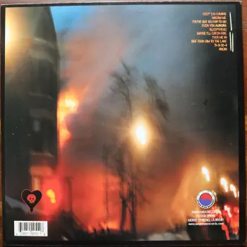 <u>PRESSING INFO</u><br><table class=inf_press><tbody><tr class=inf_info><td class=inf_title>Album:</td><td class=inf_info> Maybe I'll Catch Fire on Black  </td></tr>
    <td class=inf_title>Pressing:</td><td> Fifth Pressing /690  </td></tr>
    <td class=inf_title>Release Date:</td><td> 2013  </td></tr>
    <td class=inf_title>Album Pressed:</td><td> 2013  </td></tr>
    <td class=inf_title>Label:</td><td> Asianman Records AM 055  </td></tr>
    <td class=inf_title>Insert:</td><td> Double Sided Glossy  </td></tr>
    <td class=inf_title>Barcode:</td><td> 6 12851-0055-1 8  </td></tr>
    <td class=inf_title>Side A Matrix:</td><td> 1089-AM055- 1 A 5 S-65692  </td></tr>
    <td class=inf_title>Side B Matrix:</td><td> 7689-AM055-1(B) S-68693  </td></tr>
    <td class=inf_title>&nbsp;</td><td> <a href=https://www.discogs.com/release/8810235 target=_blank rel=noopener noreferrer>View This Release on Discogs</a>  </tr></tbody></table>
<br><u>PRICING</u><span class='less' style='padding-left: 8px; color: var(--font-colour_grey);'>(prices shown in USD)</span><br><table class='inf_press'><tbody><tr class='inf_info'>
            <td class='inf_title'>Last Sold:</td>
            <td><span title='Sold for £19.35'>$25.77</span> (Jan 28, 2026)</td>
            </tr><tr class='inf_info'>
            <td class='inf_title'>History:</td>
            <td>
                <span class='price-low' title='Sold on Sep 15, 2021'>Low: <span class='price-value'>$9.99</span></span>
                <span class='price-separator'>|</span>
                <span class='price-avg'>Avg: <span class='price-value'>$29.32</span></span>
                <span class='price-separator'>|</span>
                <span class='price-high' title='£45.00 · Sold on Jan 28, 2022'>High: <span class='price-value'>$59.92</span></span>
            </td>
            </tr></tbody></table><br>    <br><br><u>TRACKLIST</u><br><table class='inf_tracks'><tbody><tr>
            <td class='inf_num'>A1</td>
            <td class='inf_trk'>Keep ’Em Coming</td>
            <td class='inf_len'>4:10</td>
            <td><a href='#' class='lyric-link' data-album-code='micf' data-song-title='Keep ’Em Coming'>Lyrics</a></td></tr><tr>
            <td class='inf_num'>A2</td>
            <td class='inf_trk'>Madam Me</td>
            <td class='inf_len'>2:59</td>
            <td><a href='#' class='lyric-link' data-album-code='micf' data-song-title='Madam Me'>Lyrics</a></td></tr><tr>
            <td class='inf_num'>A3</td>
            <td class='inf_trk'>You’ve Got So Far To Go</td>
            <td class='inf_len'>3:14</td>
            <td><a href='#' class='lyric-link' data-album-code='micf' data-song-title='You’ve Got So Far To Go'>Lyrics</a></td></tr><tr>
            <td class='inf_num'>A4</td>
            <td class='inf_trk'>Fuck You Aurora</td>
            <td class='inf_len'>4:49</td>
            <td><a href='#' class='lyric-link' data-album-code='micf' data-song-title='Fuck You Aurora'>Lyrics</a></td></tr><tr>
            <td class='inf_num'>A5</td>
            <td class='inf_trk'>Sleepyhead</td>
            <td class='inf_len'>3:56</td>
            <td><a href='#' class='lyric-link' data-album-code='micf' data-song-title='Sleepyhead'>Lyrics</a></td></tr><tr>
            <td class='inf_num'>B1</td>
            <td class='inf_trk'>Maybe I’ll Catch Fire</td>
            <td class='inf_len'>3:07</td>
            <td><a href='#' class='lyric-link' data-album-code='micf' data-song-title='Maybe I’ll Catch Fire'>Lyrics</a></td></tr><tr>
            <td class='inf_num'>B2</td>
            <td class='inf_trk'>Tuck Me In</td>
            <td class='inf_len'>2:39</td>
            <td><a href='#' class='lyric-link' data-album-code='micf' data-song-title='Tuck Me In'>Lyrics</a></td></tr><tr>
            <td class='inf_num'>B3</td>
            <td class='inf_trk'>She Took Him To The Lake</td>
            <td class='inf_len'>2:40</td>
            <td><a href='#' class='lyric-link' data-album-code='micf' data-song-title='She Took Him To The Lake'>Lyrics</a></td></tr><tr>
            <td class='inf_num'>B4</td>
            <td class='inf_trk'>5-3-10-4</td>
            <td class='inf_len'>2:56</td>
            <td><a href='#' class='lyric-link' data-album-code='micf' data-song-title='5-3-10-4'>Lyrics</a></td></tr><tr>
            <td class='inf_num'>B5</td>
            <td class='inf_trk'>Radio</td>
            <td class='inf_len'>4:41</td>
            <td><a href='#' class='lyric-link' data-album-code='micf' data-song-title='Radio'>Lyrics</a></td></tr></tbody></table><br><br>
    <u>NOTES</u><br> 
 - Back