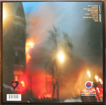 <u>PRESSING INFO</u><br><table class=inf_press><tbody><tr class=inf_info><td class=inf_title>Album:</td><td class=inf_info> Maybe I'll Catch Fire on Random Colour 'Blue'  </td></tr>
    <td class=inf_title>Pressing:</td><td> Eighteenth Pressing /130  </td></tr>
    <td class=inf_title>Release Date:</td><td> Aug. 1st 2023  </td></tr>
    <td class=inf_title>Album Pressed:</td><td> 2023  </td></tr>
    <td class=inf_title>Label:</td><td> Asianman Records AM 055  </td></tr>
    <td class=inf_title>Insert:</td><td> Double Sided Glossy  </td></tr>
    <td class=inf_title>Barcode:</td><td> 6 12851-0055-1 8  </td></tr>
    <td class=inf_title>Side A Matrix:</td><td> 1089-AM055- 1 A 5 S-65692  </td></tr>
    <td class=inf_title>Side B Matrix:</td><td> 7689-AM055-1(B) S-68693  </td></tr>
    <td class=inf_title>&nbsp;</td><td> <a href=https://www.discogs.com/release/27941538 target=_blank rel=noopener noreferrer>View This Release on Discogs</a>  </tr></tbody></table>
<br><u>PRICING</u><span class='less' style='padding-left: 8px; color: var(--font-colour_grey);'>(prices shown in USD)</span><br><table class='inf_press'><tbody><tr class='inf_info'>
            <td class='inf_title'>Last Sold:</td>
            <td>$28.00 (Jun 18, 2026)</td>
            </tr><tr class='inf_info'>
            <td class='inf_title'>History:</td>
            <td>
                <span class='price-low' title='Sold on Apr 22, 2025'>Low: <span class='price-value'>$19.79</span></span>
                <span class='price-separator'>|</span>
                <span class='price-avg'>Avg: <span class='price-value'>$26.34</span></span>
                <span class='price-separator'>|</span>
                <span class='price-high' title='Sold on Apr 4, 2026'>High: <span class='price-value'>$44.00</span></span>
            </td>
            </tr></tbody></table><br>    <br><br><u>TRACKLIST</u><br><table class='inf_tracks'><tbody><tr>
            <td class='inf_num'>A1</td>
            <td class='inf_trk'>Keep ’Em Coming</td>
            <td class='inf_len'>4:10</td>
            <td><a href='#' class='lyric-link' data-album-code='micf' data-song-title='Keep ’Em Coming'>Lyrics</a></td></tr><tr>
            <td class='inf_num'>A2</td>
            <td class='inf_trk'>Madam Me</td>
            <td class='inf_len'>2:59</td>
            <td><a href='#' class='lyric-link' data-album-code='micf' data-song-title='Madam Me'>Lyrics</a></td></tr><tr>
            <td class='inf_num'>A3</td>
            <td class='inf_trk'>You’ve Got So Far To Go</td>
            <td class='inf_len'>3:14</td>
            <td><a href='#' class='lyric-link' data-album-code='micf' data-song-title='You’ve Got So Far To Go'>Lyrics</a></td></tr><tr>
            <td class='inf_num'>A4</td>
            <td class='inf_trk'>Fuck You Aurora</td>
            <td class='inf_len'>4:49</td>
            <td><a href='#' class='lyric-link' data-album-code='micf' data-song-title='Fuck You Aurora'>Lyrics</a></td></tr><tr>
            <td class='inf_num'>A5</td>
            <td class='inf_trk'>Sleepyhead</td>
            <td class='inf_len'>3:56</td>
            <td><a href='#' class='lyric-link' data-album-code='micf' data-song-title='Sleepyhead'>Lyrics</a></td></tr><tr>
            <td class='inf_num'>B1</td>
            <td class='inf_trk'>Maybe I’ll Catch Fire</td>
            <td class='inf_len'>3:07</td>
            <td><a href='#' class='lyric-link' data-album-code='micf' data-song-title='Maybe I’ll Catch Fire'>Lyrics</a></td></tr><tr>
            <td class='inf_num'>B2</td>
            <td class='inf_trk'>Tuck Me In</td>
            <td class='inf_len'>2:39</td>
            <td><a href='#' class='lyric-link' data-album-code='micf' data-song-title='Tuck Me In'>Lyrics</a></td></tr><tr>
            <td class='inf_num'>B3</td>
            <td class='inf_trk'>She Took Him To The Lake</td>
            <td class='inf_len'>2:40</td>
            <td><a href='#' class='lyric-link' data-album-code='micf' data-song-title='She Took Him To The Lake'>Lyrics</a></td></tr><tr>
            <td class='inf_num'>B4</td>
            <td class='inf_trk'>5-3-10-4</td>
            <td class='inf_len'>2:56</td>
            <td><a href='#' class='lyric-link' data-album-code='micf' data-song-title='5-3-10-4'>Lyrics</a></td></tr><tr>
            <td class='inf_num'>B5</td>
            <td class='inf_trk'>Radio</td>
            <td class='inf_len'>4:41</td>
            <td><a href='#' class='lyric-link' data-album-code='micf' data-song-title='Radio'>Lyrics</a></td></tr></tbody></table><br><br>
    <u>NOTES</u><br> 18th press: 1,000 random color vinyl(237were pink/130 blue. The rest are random AF)
 - Back