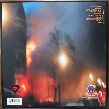 <u>PRESSING INFO</u><br><table class=inf_press><tbody><tr class=inf_info><td class=inf_title>Album:</td><td class=inf_info> Maybe I'll Catch Fire on Random Colour 'Plum Marble'  </td></tr>
    <td class=inf_title>Pressing:</td><td> Fifteenth Pressing /500  </td></tr>
    <td class=inf_title>Release Date:</td><td> Apr. 2022  </td></tr>
    <td class=inf_title>Album Pressed:</td><td> 2022  </td></tr>
    <td class=inf_title>Label:</td><td> Asianman Records AM 055  </td></tr>
    <td class=inf_title>Insert:</td><td> Double Sided Glossy  </td></tr>
    <td class=inf_title>Barcode:</td><td> 6 12851-0055-1 8  </td></tr>
    <td class=inf_title>Side A Matrix:</td><td> 1089-AM055- 1 A 5 S-65692  </td></tr>
    <td class=inf_title>Side B Matrix:</td><td> 7689-AM055-1(B) S-68693  </td></tr>
    <td class=inf_title>&nbsp;</td><td> <a href=https://www.discogs.com/release/22754468 target=_blank rel=noopener noreferrer>View This Release on Discogs</a>  </tr></tbody></table>
<br><u>PRICING</u><span class='less' style='padding-left: 8px; color: var(--font-colour_grey);'>(prices shown in USD)</span><br><table class='inf_press'><tbody><tr class='inf_info'>
            <td class='inf_title'>Last Sold:</td>
            <td><span title='Sold for £22.00'>$29.30</span> (Jan 28, 2024)</td>
            </tr><tr class='inf_info'>
            <td class='inf_title'>History:</td>
            <td>
                <span class='price-low' title='Sold on Jun 19, 2023'>Low: <span class='price-value'>$12.00</span></span>
                <span class='price-separator'>|</span>
                <span class='price-avg'>Avg: <span class='price-value'>$22.13</span></span>
                <span class='price-separator'>|</span>
                <span class='price-high' title='€33.00 · Sold on Apr 8, 2023'>High: <span class='price-value'>$37.58</span></span>
            </td>
            </tr></tbody></table><br>    <br><br><u>TRACKLIST</u><br><table class='inf_tracks'><tbody><tr>
            <td class='inf_num'>A1</td>
            <td class='inf_trk'>Keep ’Em Coming</td>
            <td class='inf_len'>4:10</td>
            <td><a href='#' class='lyric-link' data-album-code='micf' data-song-title='Keep ’Em Coming'>Lyrics</a></td></tr><tr>
            <td class='inf_num'>A2</td>
            <td class='inf_trk'>Madam Me</td>
            <td class='inf_len'>2:59</td>
            <td><a href='#' class='lyric-link' data-album-code='micf' data-song-title='Madam Me'>Lyrics</a></td></tr><tr>
            <td class='inf_num'>A3</td>
            <td class='inf_trk'>You’ve Got So Far To Go</td>
            <td class='inf_len'>3:14</td>
            <td><a href='#' class='lyric-link' data-album-code='micf' data-song-title='You’ve Got So Far To Go'>Lyrics</a></td></tr><tr>
            <td class='inf_num'>A4</td>
            <td class='inf_trk'>Fuck You Aurora</td>
            <td class='inf_len'>4:49</td>
            <td><a href='#' class='lyric-link' data-album-code='micf' data-song-title='Fuck You Aurora'>Lyrics</a></td></tr><tr>
            <td class='inf_num'>A5</td>
            <td class='inf_trk'>Sleepyhead</td>
            <td class='inf_len'>3:56</td>
            <td><a href='#' class='lyric-link' data-album-code='micf' data-song-title='Sleepyhead'>Lyrics</a></td></tr><tr>
            <td class='inf_num'>B1</td>
            <td class='inf_trk'>Maybe I’ll Catch Fire</td>
            <td class='inf_len'>3:07</td>
            <td><a href='#' class='lyric-link' data-album-code='micf' data-song-title='Maybe I’ll Catch Fire'>Lyrics</a></td></tr><tr>
            <td class='inf_num'>B2</td>
            <td class='inf_trk'>Tuck Me In</td>
            <td class='inf_len'>2:39</td>
            <td><a href='#' class='lyric-link' data-album-code='micf' data-song-title='Tuck Me In'>Lyrics</a></td></tr><tr>
            <td class='inf_num'>B3</td>
            <td class='inf_trk'>She Took Him To The Lake</td>
            <td class='inf_len'>2:40</td>
            <td><a href='#' class='lyric-link' data-album-code='micf' data-song-title='She Took Him To The Lake'>Lyrics</a></td></tr><tr>
            <td class='inf_num'>B4</td>
            <td class='inf_trk'>5-3-10-4</td>
            <td class='inf_len'>2:56</td>
            <td><a href='#' class='lyric-link' data-album-code='micf' data-song-title='5-3-10-4'>Lyrics</a></td></tr><tr>
            <td class='inf_num'>B5</td>
            <td class='inf_trk'>Radio</td>
            <td class='inf_len'>4:41</td>
            <td><a href='#' class='lyric-link' data-album-code='micf' data-song-title='Radio'>Lyrics</a></td></tr></tbody></table><br><br>
    <u>NOTES</u><br> This pressing was unannounced by Asian Man Records, but was distributed as Retail Only. The sleeve is identical to the previous pressing, however inserts are now Double Sided Glossy again. The vinyl center labels match heads are noticably lighter than any previous version.
 - Back