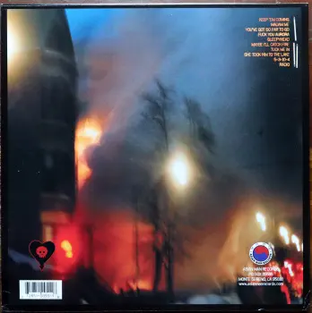 <u>PRESSING INFO</u><br><table class=inf_press><tbody><tr class=inf_info><td class=inf_title>Album:</td><td class=inf_info> Maybe I'll Catch Fire on Random Colour 'Half Translucent Blue / Half Translucent Beer Brown'  </td></tr>
    <td class=inf_title>Pressing:</td><td> Nineteenth Pressing /1000  </td></tr>
    <td class=inf_title>Release Date:</td><td> May 16th 2024  </td></tr>
    <td class=inf_title>Album Pressed:</td><td> 2024  </td></tr>
    <td class=inf_title>Label:</td><td> Asianman Records AM 055  </td></tr>
    <td class=inf_title>Insert:</td><td> Double Sided Glossy  </td></tr>
    <td class=inf_title>Barcode:</td><td> 6 12851-0055-1 8  </td></tr>
    <td class=inf_title>Side A Matrix:</td><td> 1089-AM055- 1 A 5 S-65692  </td></tr>
    <td class=inf_title>Side B Matrix:</td><td> 7689-AM055-1(B) S-68693  </td></tr>
    <td class=inf_title>&nbsp;</td><td> <a href=https://www.discogs.com/release/32106846 target=_blank rel=noopener noreferrer>View This Release on Discogs</a>  </tr></tbody></table>
<br><u>PRICING</u><span class='less' style='padding-left: 8px; color: var(--font-colour_grey);'>(prices shown in USD)</span><br><table class='inf_press'><tbody><tr class='inf_info'>
            <td class='inf_title'>Last Sold:</td>
            <td><span title='Sold for €22.09'>$25.16</span> (Jul 19, 2025)</td>
            </tr><tr class='inf_info'>
            <td class='inf_title'>History:</td>
            <td>
                <span class='price-low' title='Sold on Apr 16, 2025'>Low: <span class='price-value'>$21.98</span></span>
                <span class='price-separator'>|</span>
                <span class='price-avg'>Avg: <span class='price-value'>$23.04</span></span>
                <span class='price-separator'>|</span>
                <span class='price-high' title='€22.09 · Sold on Jul 19, 2025'>High: <span class='price-value'>$25.16</span></span>
            </td>
            </tr></tbody></table><br>    <br><br><u>TRACKLIST</u><br><table class='inf_tracks'><tbody><tr>
            <td class='inf_num'>A1</td>
            <td class='inf_trk'>Keep ’Em Coming</td>
            <td class='inf_len'>4:10</td>
            <td><a href='#' class='lyric-link' data-album-code='micf' data-song-title='Keep ’Em Coming'>Lyrics</a></td></tr><tr>
            <td class='inf_num'>A2</td>
            <td class='inf_trk'>Madam Me</td>
            <td class='inf_len'>2:59</td>
            <td><a href='#' class='lyric-link' data-album-code='micf' data-song-title='Madam Me'>Lyrics</a></td></tr><tr>
            <td class='inf_num'>A3</td>
            <td class='inf_trk'>You’ve Got So Far To Go</td>
            <td class='inf_len'>3:14</td>
            <td><a href='#' class='lyric-link' data-album-code='micf' data-song-title='You’ve Got So Far To Go'>Lyrics</a></td></tr><tr>
            <td class='inf_num'>A4</td>
            <td class='inf_trk'>Fuck You Aurora</td>
            <td class='inf_len'>4:49</td>
            <td><a href='#' class='lyric-link' data-album-code='micf' data-song-title='Fuck You Aurora'>Lyrics</a></td></tr><tr>
            <td class='inf_num'>A5</td>
            <td class='inf_trk'>Sleepyhead</td>
            <td class='inf_len'>3:56</td>
            <td><a href='#' class='lyric-link' data-album-code='micf' data-song-title='Sleepyhead'>Lyrics</a></td></tr><tr>
            <td class='inf_num'>B1</td>
            <td class='inf_trk'>Maybe I’ll Catch Fire</td>
            <td class='inf_len'>3:07</td>
            <td><a href='#' class='lyric-link' data-album-code='micf' data-song-title='Maybe I’ll Catch Fire'>Lyrics</a></td></tr><tr>
            <td class='inf_num'>B2</td>
            <td class='inf_trk'>Tuck Me In</td>
            <td class='inf_len'>2:39</td>
            <td><a href='#' class='lyric-link' data-album-code='micf' data-song-title='Tuck Me In'>Lyrics</a></td></tr><tr>
            <td class='inf_num'>B3</td>
            <td class='inf_trk'>She Took Him To The Lake</td>
            <td class='inf_len'>2:40</td>
            <td><a href='#' class='lyric-link' data-album-code='micf' data-song-title='She Took Him To The Lake'>Lyrics</a></td></tr><tr>
            <td class='inf_num'>B4</td>
            <td class='inf_trk'>5-3-10-4</td>
            <td class='inf_len'>2:56</td>
            <td><a href='#' class='lyric-link' data-album-code='micf' data-song-title='5-3-10-4'>Lyrics</a></td></tr><tr>
            <td class='inf_num'>B5</td>
            <td class='inf_trk'>Radio</td>
            <td class='inf_len'>4:41</td>
            <td><a href='#' class='lyric-link' data-album-code='micf' data-song-title='Radio'>Lyrics</a></td></tr></tbody></table><br><br>
    <u>NOTES</u><br> This pressing came to market around May 16th 2024, but only for retail, or mailorder from AMR. It wasn't availabale in the AMR webstore until October 20th 2025 once the blue/pink pressing was finished.
 - Back