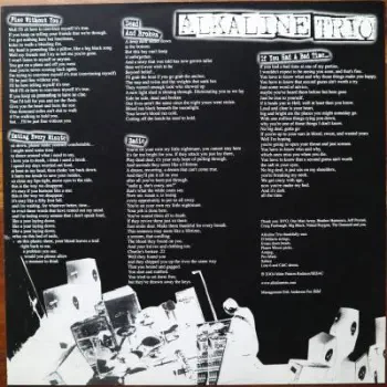 <u>PRESSING INFO</u><br><table class=inf_press><tbody><tr class=inf_info><td class=inf_title>Album:</td><td class=inf_info> Alkaline Trio / One Man Army Split (BYO Records Split Series Vol V.) on Black (SRM Runout)  </td></tr>
    <td class=inf_title>Pressing:</td><td> First Pressing /1000  </td></tr>
    <td class=inf_title>Release Date:</td><td> 2004  </td></tr>
    <td class=inf_title>Album Pressed:</td><td> 2004  </td></tr>
    <td class=inf_title>Label:</td><td> BYO Records BYO 096  </td></tr>
    <td class=inf_title>Insert:</td><td> Double Sided Glossy  </td></tr>
    <td class=inf_title>Barcode:</td><td> 0 2028-20096-1 4  </td></tr>
    <td class=inf_title>Side A Matrix:</td><td> BYO-096-A SR/2 @ SRM  </td></tr>
    <td class=inf_title>Side B Matrix:</td><td> BYO-096-B SR/e @ SRM  </td></tr>
    <td class=inf_title>&nbsp;</td><td> <a href=https://www.discogs.com/release/28532905 target=_blank rel=noopener noreferrer>View This Release on Discogs</a>  </tr></tbody></table>
<br><u>PRICING</u><span class='less' style='padding-left: 8px; color: var(--font-colour_grey);'>(prices shown in USD)</span><br><table class='inf_press'><tbody><tr class='inf_info'>
            <td class='inf_title'>Last Sold:</td>
            <td><span title='Sold for €79.99'>$91.10</span> (May 16, 2026)</td>
            </tr><tr class='inf_info'>
            <td class='inf_title'>History:</td>
            <td>
                <span class='price-low' title='€23.00 · Sold on Nov 2, 2023'>Low: <span class='price-value'>$26.19</span></span>
                <span class='price-separator'>|</span>
                <span class='price-avg'>Avg: <span class='price-value'>$90.09</span></span>
                <span class='price-separator'>|</span>
                <span class='price-high' title='Sold on May 6, 2024'>High: <span class='price-value'>$150.00</span></span>
            </td>
            </tr></tbody></table><br>    <br><br><u>TRACKLIST</u><br><table class='inf_tracks'><tbody><tr>
            <td class='inf_num'>A1</td>
            <td class='inf_trk'>Alkaline Trio - Fine Without You</td>
            <td class='inf_len'>?:??</td>
            <td><a href='#' class='lyric-link' data-album-code='splits' data-song-title='Alkaline Trio - Fine Without You'>Lyrics</a></td></tr><tr>
            <td class='inf_num'>A2</td>
            <td class='inf_trk'>Alkaline Trio - Hating Every Minute</td>
            <td class='inf_len'>?:??</td>
            <td><a href='#' class='lyric-link' data-album-code='splits' data-song-title='Alkaline Trio - Hating Every Minute'>Lyrics</a></td></tr><tr>
            <td class='inf_num'>A3</td>
            <td class='inf_trk'>Alkaline Trio - Dead And Broken</td>
            <td class='inf_len'>?:??</td>
            <td><a href='#' class='lyric-link' data-album-code='splits' data-song-title='Alkaline Trio - Dead And Broken'>Lyrics</a></td></tr><tr>
            <td class='inf_num'>A4</td>
            <td class='inf_trk'>Alkaline Trio - Sadie</td>
            <td class='inf_len'>?:??</td>
            <td><a href='#' class='lyric-link' data-album-code='splits' data-song-title='Alkaline Trio - Sadie'>Lyrics</a></td></tr><tr>
            <td class='inf_num'>A5</td>
            <td class='inf_trk'>Alkaline Trio - If You Had A Bad Time</td>
            <td class='inf_len'>?:??</td>
            <td><a href='#' class='lyric-link' data-album-code='splits' data-song-title='Alkaline Trio - If You Had A Bad Time'>Lyrics</a></td></tr><tr>
            <td class='inf_num'>A6</td>
            <td class='inf_trk'>Alkaline Trio - Wait For The Blackout (The Damned Cover)</td>
            <td class='inf_len'>?:??</td>
            <td><a href='#' class='lyric-link' data-album-code='splits' data-song-title='Alkaline Trio - Wait For The Blackout (The Damned Cover)'>Lyrics</a></td></tr><tr>
            <td class='inf_num'>B1</td>
            <td class='inf_trk'>One Man Army - The T.V. Song</td>
            <td class='inf_len'>?:??</td>
            <td><a href='#' class='lyric-link' data-album-code='splits' data-song-title='One Man Army - The T.V. Song'>Lyrics</a></td></tr><tr>
            <td class='inf_num'>B2</td>
            <td class='inf_trk'>One Man Army - The Hemophiliac</td>
            <td class='inf_len'>?:??</td>
            <td><a href='#' class='lyric-link' data-album-code='splits' data-song-title='One Man Army - The Hemophiliac'>Lyrics</a></td></tr><tr>
            <td class='inf_num'>B3</td>
            <td class='inf_trk'>One Man Army - All The Way</td>
            <td class='inf_len'>?:??</td>
            <td><a href='#' class='lyric-link' data-album-code='splits' data-song-title='One Man Army - All The Way'>Lyrics</a></td></tr><tr>
            <td class='inf_num'>B4</td>
            <td class='inf_trk'>One Man Army - The Radio Airwaves Gave Me A Lobotomy</td>
            <td class='inf_len'>?:??</td>
            <td><a href='#' class='lyric-link' data-album-code='splits' data-song-title='One Man Army - The Radio Airwaves Gave Me A Lobotomy'>Lyrics</a></td></tr><tr>
            <td class='inf_num'>B5</td>
            <td class='inf_trk'>One Man Army - I.F.H.A. (One Love)</td>
            <td class='inf_len'>?:??</td>
            <td><a href='#' class='lyric-link' data-album-code='splits' data-song-title='One Man Army - I.F.H.A. (One Love)'>Lyrics</a></td></tr><tr>
            <td class='inf_num'>B6</td>
            <td class='inf_trk'>One Man Army - Let’s Call It An Evening</td>
            <td class='inf_len'>?:??</td>
            <td><a href='#' class='lyric-link' data-album-code='splits' data-song-title='One Man Army - Let’s Call It An Evening'>Lyrics</a></td></tr></tbody></table><br><br>
    <u>NOTES</u><br> Glossy cover. Many black copies did not come with inserts
 - Insert