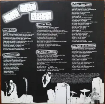 <u>PRESSING INFO</u><br><table class=inf_press><tbody><tr class=inf_info><td class=inf_title>Album:</td><td class=inf_info> Alkaline Trio / One Man Army Split (BYO Records Split Series Vol V.) on Black (SRM Runout)  </td></tr>
    <td class=inf_title>Pressing:</td><td> First Pressing /1000  </td></tr>
    <td class=inf_title>Release Date:</td><td> 2004  </td></tr>
    <td class=inf_title>Album Pressed:</td><td> 2004  </td></tr>
    <td class=inf_title>Label:</td><td> BYO Records BYO 096  </td></tr>
    <td class=inf_title>Insert:</td><td> Double Sided Glossy  </td></tr>
    <td class=inf_title>Barcode:</td><td> 0 2028-20096-1 4  </td></tr>
    <td class=inf_title>Side A Matrix:</td><td> BYO-096-A SR/2 @ SRM  </td></tr>
    <td class=inf_title>Side B Matrix:</td><td> BYO-096-B SR/e @ SRM  </td></tr>
    <td class=inf_title>&nbsp;</td><td> <a href=https://www.discogs.com/release/28532905 target=_blank rel=noopener noreferrer>View This Release on Discogs</a>  </tr></tbody></table>
<br><u>PRICING</u><span class='less' style='padding-left: 8px; color: var(--font-colour_grey);'>(prices shown in USD)</span><br><table class='inf_press'><tbody><tr class='inf_info'>
            <td class='inf_title'>Last Sold:</td>
            <td><span title='Sold for €79.99'>$91.10</span> (May 16, 2026)</td>
            </tr><tr class='inf_info'>
            <td class='inf_title'>History:</td>
            <td>
                <span class='price-low' title='€23.00 · Sold on Nov 2, 2023'>Low: <span class='price-value'>$26.19</span></span>
                <span class='price-separator'>|</span>
                <span class='price-avg'>Avg: <span class='price-value'>$90.09</span></span>
                <span class='price-separator'>|</span>
                <span class='price-high' title='Sold on May 6, 2024'>High: <span class='price-value'>$150.00</span></span>
            </td>
            </tr></tbody></table><br>    <br><br><u>TRACKLIST</u><br><table class='inf_tracks'><tbody><tr>
            <td class='inf_num'>A1</td>
            <td class='inf_trk'>Alkaline Trio - Fine Without You</td>
            <td class='inf_len'>?:??</td>
            <td><a href='#' class='lyric-link' data-album-code='splits' data-song-title='Alkaline Trio - Fine Without You'>Lyrics</a></td></tr><tr>
            <td class='inf_num'>A2</td>
            <td class='inf_trk'>Alkaline Trio - Hating Every Minute</td>
            <td class='inf_len'>?:??</td>
            <td><a href='#' class='lyric-link' data-album-code='splits' data-song-title='Alkaline Trio - Hating Every Minute'>Lyrics</a></td></tr><tr>
            <td class='inf_num'>A3</td>
            <td class='inf_trk'>Alkaline Trio - Dead And Broken</td>
            <td class='inf_len'>?:??</td>
            <td><a href='#' class='lyric-link' data-album-code='splits' data-song-title='Alkaline Trio - Dead And Broken'>Lyrics</a></td></tr><tr>
            <td class='inf_num'>A4</td>
            <td class='inf_trk'>Alkaline Trio - Sadie</td>
            <td class='inf_len'>?:??</td>
            <td><a href='#' class='lyric-link' data-album-code='splits' data-song-title='Alkaline Trio - Sadie'>Lyrics</a></td></tr><tr>
            <td class='inf_num'>A5</td>
            <td class='inf_trk'>Alkaline Trio - If You Had A Bad Time</td>
            <td class='inf_len'>?:??</td>
            <td><a href='#' class='lyric-link' data-album-code='splits' data-song-title='Alkaline Trio - If You Had A Bad Time'>Lyrics</a></td></tr><tr>
            <td class='inf_num'>A6</td>
            <td class='inf_trk'>Alkaline Trio - Wait For The Blackout (The Damned Cover)</td>
            <td class='inf_len'>?:??</td>
            <td><a href='#' class='lyric-link' data-album-code='splits' data-song-title='Alkaline Trio - Wait For The Blackout (The Damned Cover)'>Lyrics</a></td></tr><tr>
            <td class='inf_num'>B1</td>
            <td class='inf_trk'>One Man Army - The T.V. Song</td>
            <td class='inf_len'>?:??</td>
            <td><a href='#' class='lyric-link' data-album-code='splits' data-song-title='One Man Army - The T.V. Song'>Lyrics</a></td></tr><tr>
            <td class='inf_num'>B2</td>
            <td class='inf_trk'>One Man Army - The Hemophiliac</td>
            <td class='inf_len'>?:??</td>
            <td><a href='#' class='lyric-link' data-album-code='splits' data-song-title='One Man Army - The Hemophiliac'>Lyrics</a></td></tr><tr>
            <td class='inf_num'>B3</td>
            <td class='inf_trk'>One Man Army - All The Way</td>
            <td class='inf_len'>?:??</td>
            <td><a href='#' class='lyric-link' data-album-code='splits' data-song-title='One Man Army - All The Way'>Lyrics</a></td></tr><tr>
            <td class='inf_num'>B4</td>
            <td class='inf_trk'>One Man Army - The Radio Airwaves Gave Me A Lobotomy</td>
            <td class='inf_len'>?:??</td>
            <td><a href='#' class='lyric-link' data-album-code='splits' data-song-title='One Man Army - The Radio Airwaves Gave Me A Lobotomy'>Lyrics</a></td></tr><tr>
            <td class='inf_num'>B5</td>
            <td class='inf_trk'>One Man Army - I.F.H.A. (One Love)</td>
            <td class='inf_len'>?:??</td>
            <td><a href='#' class='lyric-link' data-album-code='splits' data-song-title='One Man Army - I.F.H.A. (One Love)'>Lyrics</a></td></tr><tr>
            <td class='inf_num'>B6</td>
            <td class='inf_trk'>One Man Army - Let’s Call It An Evening</td>
            <td class='inf_len'>?:??</td>
            <td><a href='#' class='lyric-link' data-album-code='splits' data-song-title='One Man Army - Let’s Call It An Evening'>Lyrics</a></td></tr></tbody></table><br><br>
    <u>NOTES</u><br> Glossy cover. Many black copies did not come with inserts
 - Insert2
