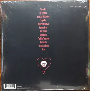 <u>PRESSING INFO</u><br><table class=inf_press><tbody><tr class=inf_info><td class=inf_title>Album:</td><td class=inf_info> From Here to Infirmary Past Live on Translucent Gold with Black Smoke  </td></tr>
    <td class=inf_title>Pressing:</td><td> First Pressing /500  </td></tr>
    <td class=inf_title>Release Date:</td><td> Dec. 1st 2014  </td></tr>
    <td class=inf_title>Album Pressed:</td><td> 2014  </td></tr>
    <td class=inf_title>Label:</td><td> Vagrant Records VR353  </td></tr>
    <td class=inf_title>Insert:</td><td> Double Sided Glossy  </td></tr>
    <td class=inf_title>Barcode:</td><td> 6 01091-03532 4  </td></tr>
    <td class=inf_title>Side A Matrix:</td><td> 14-0450 A MPO K SST NOISELAND  </td></tr>
    <td class=inf_title>Side B Matrix:</td><td> 14-0450 B K SST MPO NOISELAND  </td></tr>
    <td class=inf_title>&nbsp;</td><td> <a href=https://www.discogs.com/release/6433186 target=_blank rel=noopener noreferrer>View This Release on Discogs</a>  </tr></tbody></table>
<br><u>PRICING</u><span class='less' style='padding-left: 8px; color: var(--font-colour_grey);'>(prices shown in USD)</span><br><table class='inf_press'><tbody><tr class='inf_info'>
            <td class='inf_title'>Last Sold:</td>
            <td>$666.00 (May 19, 2026)</td>
            </tr><tr class='inf_info'>
            <td class='inf_title'>History:</td>
            <td>
                <span class='price-low' title='Sold on Oct 23, 2022'>Low: <span class='price-value'>$79.99</span></span>
                <span class='price-separator'>|</span>
                <span class='price-avg'>Avg: <span class='price-value'>$462.68</span></span>
                <span class='price-separator'>|</span>
                <span class='price-high' title='Sold on Jun 11, 2024'>High: <span class='price-value'>$700.00</span></span>
            </td>
            </tr></tbody></table><br>    <br><br><u>TRACKLIST</u><br><table class='inf_tracks'><tbody><tr>
            <td class='inf_num'>A1</td>
            <td class='inf_trk'>Private Eye</td>
            <td class='inf_len'>?:??</td>
            <td><a href='#' class='lyric-link' data-album-code='pl' data-song-title='Private Eye'>Lyrics</a></td></tr><tr>
            <td class='inf_num'>A2</td>
            <td class='inf_trk'>Mr. Chainsaw</td>
            <td class='inf_len'>?:??</td>
            <td><a href='#' class='lyric-link' data-album-code='pl' data-song-title='Mr. Chainsaw'>Lyrics</a></td></tr><tr>
            <td class='inf_num'>A3</td>
            <td class='inf_trk'>Take Lots With Alcohol</td>
            <td class='inf_len'>?:??</td>
            <td><a href='#' class='lyric-link' data-album-code='pl' data-song-title='Take Lots With Alcohol'>Lyrics</a></td></tr><tr>
            <td class='inf_num'>A4</td>
            <td class='inf_trk'>Stupid Kid</td>
            <td class='inf_len'>?:??</td>
            <td><a href='#' class='lyric-link' data-album-code='pl' data-song-title='Stupid Kid'>Lyrics</a></td></tr><tr>
            <td class='inf_num'>A5</td>
            <td class='inf_trk'>Another Innocent Girl</td>
            <td class='inf_len'>?:??</td>
            <td><a href='#' class='lyric-link' data-album-code='pl' data-song-title='Another Innocent Girl'>Lyrics</a></td></tr><tr>
            <td class='inf_num'>A6</td>
            <td class='inf_trk'>Steamer Trunk</td>
            <td class='inf_len'>?:??</td>
            <td><a href='#' class='lyric-link' data-album-code='pl' data-song-title='Steamer Trunk'>Lyrics</a></td></tr><tr>
            <td class='inf_num'>B1</td>
            <td class='inf_trk'>You’re Dead</td>
            <td class='inf_len'>?:??</td>
            <td><a href='#' class='lyric-link' data-album-code='pl' data-song-title='You’re Dead'>Lyrics</a></td></tr><tr>
            <td class='inf_num'>B2</td>
            <td class='inf_trk'>Armageddon</td>
            <td class='inf_len'>?:??</td>
            <td><a href='#' class='lyric-link' data-album-code='pl' data-song-title='Armageddon'>Lyrics</a></td></tr><tr>
            <td class='inf_num'>B3</td>
            <td class='inf_trk'>I’m Dying Tomorrow</td>
            <td class='inf_len'>?:??</td>
            <td><a href='#' class='lyric-link' data-album-code='pl' data-song-title='I’m Dying Tomorrow'>Lyrics</a></td></tr><tr>
            <td class='inf_num'>B4</td>
            <td class='inf_trk'>Bloodied Up</td>
            <td class='inf_len'>?:??</td>
            <td><a href='#' class='lyric-link' data-album-code='pl' data-song-title='Bloodied Up'>Lyrics</a></td></tr><tr>
            <td class='inf_num'>B5</td>
            <td class='inf_trk'>Trucks And Trains</td>
            <td class='inf_len'>?:??</td>
            <td><a href='#' class='lyric-link' data-album-code='pl' data-song-title='Trucks And Trains'>Lyrics</a></td></tr><tr>
            <td class='inf_num'>B6</td>
            <td class='inf_trk'>Crawl</td>
            <td class='inf_len'>?:??</td>
            <td><a href='#' class='lyric-link' data-album-code='pl' data-song-title='Crawl'>Lyrics</a></td></tr></tbody></table><br><br>
    <u>NOTES</u><br> This variant was exclusive to the Past Live Wood Box. Sleeve is specific to this pressing (different Vagrant logo font, etc) and differs from all other FHTI pressings. Runout etching is also specific to this pressing. This record only fits in it's box with the spine up or down (vs spine out)
 - Back