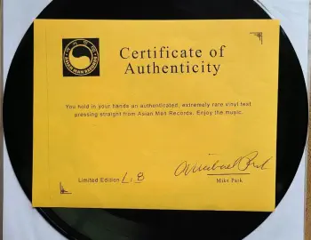 <u>PRESSING INFO</u><br><table class=inf_press><tbody><tr class=inf_info><td class=inf_title>Album:</td><td class=inf_info> Halloween (Test Press) on Black (Erika Records Labels)  </td></tr>
    <td class=inf_title>Pressing:</td><td> First Pressing /8  </td></tr>
    <td class=inf_title>Release Date:</td><td> Oct. 31st 2002  </td></tr>
    <td class=inf_title>Album Pressed:</td><td> 2002  </td></tr>
    <td class=inf_title>Label:</td><td> Asianman Records AM-097  </td></tr>
    <td class=inf_title>Insert:</td><td> none  </td></tr>
    <td class=inf_title>Barcode:</td><td> none  </td></tr>
    <td class=inf_title>Side A Matrix:</td><td> AM 097-A  </td></tr>
    <td class=inf_title>Side B Matrix:</td><td> AM 097-B  </td></tr>
    <td class=inf_title>&nbsp;</td><td> <a href=https://www.discogs.com/release/1494087 target=_blank rel=noopener noreferrer>View This Release on Discogs</a>  </tr></tbody></table>
<br><u>PRICING</u><span class='less' style='padding-left: 8px; color: var(--font-colour_grey);'>(prices shown in USD)</span><br><table class='inf_press'><tbody><tr class='inf_info'>
            <td class='inf_title'>Last Sold:</td>
            <td><span title='Sold for €125.00'>$142.36</span> (Feb 17, 2017)</td>
            </tr><tr class='inf_info'>
            <td class='inf_title'>History:</td>
            <td>
                <span class='price-low' title='€125.00 · Sold on Feb 17, 2017'>Low: <span class='price-value'>$142.36</span></span>
                <span class='price-separator'>|</span>
                <span class='price-avg'>Avg: <span class='price-value'>$142.36</span></span>
                <span class='price-separator'>|</span>
                <span class='price-high' title='€125.00 · Sold on Feb 17, 2017'>High: <span class='price-value'>$142.36</span></span>
            </td>
            </tr></tbody></table><br>    
    <u>NOTES</u><br> Plain white paper sleeve, blank Erika labels. # 1/8.
 - Cert