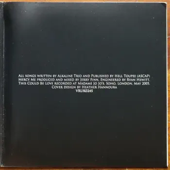 <u>PRESSING INFO</u><br><table class=inf_press><tbody><tr class=inf_info><td class=inf_title>Album:</td><td class=inf_info> Mercy Me Single #1 on Black  </td></tr>
    <td class=inf_title>Pressing:</td><td> First Pressing /500  </td></tr>
    <td class=inf_title>Release Date:</td><td> 2005  </td></tr>
    <td class=inf_title>Album Pressed:</td><td> 2005  </td></tr>
    <td class=inf_title>Label:</td><td> Vagrant Records/Hassle Records VRUK024S  </td></tr>
    <td class=inf_title>Insert:</td><td> none  </td></tr>
    <td class=inf_title>Barcode:</td><td> 5 060100-660745  </td></tr>
    <td class=inf_title>Side A Matrix:</td><td> VR UK 024S A-1  </td></tr>
    <td class=inf_title>Side B Matrix:</td><td> VR UK 024S B-1  </td></tr>
    <td class=inf_title>&nbsp;</td><td> <a href=https://www.discogs.com/release/1368275 target=_blank rel=noopener noreferrer>View This Release on Discogs</a>  </tr></tbody></table>
<br><u>PRICING</u><span class='less' style='padding-left: 8px; color: var(--font-colour_grey);'>(prices shown in USD)</span><br><table class='inf_press'><tbody><tr class='inf_info'>
            <td class='inf_title'>Last Sold:</td>
            <td><span title='Sold for £9.88'>$13.16</span> (May 16, 2026)</td>
            </tr><tr class='inf_info'>
            <td class='inf_title'>History:</td>
            <td>
                <span class='price-low' title='£5.00 · Sold on Jul 8, 2023'>Low: <span class='price-value'>$6.66</span></span>
                <span class='price-separator'>|</span>
                <span class='price-avg'>Avg: <span class='price-value'>$16.59</span></span>
                <span class='price-separator'>|</span>
                <span class='price-high' title='Sold on Nov 6, 2024'>High: <span class='price-value'>$60.00</span></span>
            </td>
            </tr></tbody></table><br>    <br><br><u>TRACKLIST</u><br><table class='inf_tracks'><tbody><tr>
            <td class='inf_num'>A1</td>
            <td class='inf_trk'>Mercy Me</td>
            <td class='inf_len'>2:45</td>
            <td><a href='#' class='lyric-link' data-album-code='singles' data-song-title='Mercy Me'>Lyrics</a></td></tr><tr>
            <td class='inf_num'>B1</td>
            <td class='inf_trk'>This Could Be Love (Acoustic)</td>
            <td class='inf_len'>4:04</td>
            <td><a href='#' class='lyric-link' data-album-code='singles' data-song-title='This Could Be Love (Acoustic)'>Lyrics</a></td></tr></tbody></table><br><br>
    <u>NOTES</u><br> Came in a gatefold 7'' sleeve. Made in England sticker on back. B side track is This Could Be Love (Acoustic)
 - Inside2