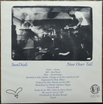 <u>PRESSING INFO</u><br><table class=inf_press><tbody><tr class=inf_info><td class=inf_title>Album:</td><td class=inf_info> Sundials on Black  </td></tr>
    <td class=inf_title>Pressing:</td><td> First Pressing /500  </td></tr>
    <td class=inf_title>Release Date:</td><td> 1997  </td></tr>
    <td class=inf_title>Album Pressed:</td><td> 1997  </td></tr>
    <td class=inf_title>Label:</td><td> Johanns Face Records JFR 038  </td></tr>
    <td class=inf_title>Insert:</td><td> none  </td></tr>
    <td class=inf_title>Barcode:</td><td> none  </td></tr>
    <td class=inf_title>Side A Matrix:</td><td> JFR 038-A Once a traitor...  </td></tr>
    <td class=inf_title>Side B Matrix:</td><td> JFR 038-B ...always a traitor  </td></tr>
    <td class=inf_title>&nbsp;</td><td> <a href=https://www.discogs.com/release/2963561 target=_blank rel=noopener noreferrer>View This Release on Discogs</a>  </tr></tbody></table>
<br><u>PRICING</u><span class='less' style='padding-left: 8px; color: var(--font-colour_grey);'>(prices shown in USD)</span><br><table class='inf_press'><tbody><tr class='inf_info'>
            <td class='inf_title'>Last Sold:</td>
            <td>$295.00 (Feb 12, 2024)</td>
            </tr><tr class='inf_info'>
            <td class='inf_title'>History:</td>
            <td>
                <span class='price-low' title='Sold on Sep 14, 2015'>Low: <span class='price-value'>$149.99</span></span>
                <span class='price-separator'>|</span>
                <span class='price-avg'>Avg: <span class='price-value'>$282.02</span></span>
                <span class='price-separator'>|</span>
                <span class='price-high' title='Sold on Jan 2, 2023'>High: <span class='price-value'>$599.99</span></span>
            </td>
            </tr></tbody></table><br>    <br><br><u>TRACKLIST</u><br><table class='inf_tracks'><tbody><tr>
            <td class='inf_num'>A1</td>
            <td class='inf_trk'>Sun Dials</td>
            <td class='inf_len'>?:??</td>
            <td><a href='#' class='lyric-link' data-album-code='eps' data-song-title='Sun Dials'>Lyrics</a></td></tr><tr>
            <td class='inf_num'>B1</td>
            <td class='inf_trk'>Nose Over Tail</td>
            <td class='inf_len'>?:??</td>
            <td><a href='#' class='lyric-link' data-album-code='eps' data-song-title='Nose Over Tail'>Lyrics</a></td></tr></tbody></table><br><br>
    <u>NOTES</u><br> Hype sticker on the outer poly-vinyl sleeve featuring band name.
 - Back2
