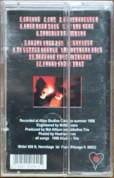<u>PRESSING INFO</u><br><table class=inf_press><tbody><tr class=inf_info><td class=inf_title>Album:</td><td class=inf_info> Goddamnit Cassette on Clear Cassette  </td></tr>
    <td class=inf_title>Pressing:</td><td> Unofficial Pressing /??  </td></tr>
    <td class=inf_title>Release Date:</td><td> 1998  </td></tr>
    <td class=inf_title>Album Pressed:</td><td> 1998  </td></tr>
    <td class=inf_title>Label:</td><td> Asian Man Records - AM-034  </td></tr>
    <td class=inf_title>Insert:</td><td> Printed Insert  </td></tr>
    <td class=inf_title>Barcode:</td><td> 6 12851-0034-2 2  </td></tr>
    <td class=inf_title>Side A Matrix:</td><td> none  </td></tr>
    <td class=inf_title>Side B Matrix:</td><td> none  </td></tr>
    <td class=inf_title>&nbsp;</td><td> <a href=https://www.discogs.com/release/14857444 target=_blank rel=noopener noreferrer>View This Release on Discogs</a>  </tr></tbody></table>
    <br><br><u>TRACKLIST</u><br><table class='inf_tracks'><tbody><tr>
            <td class='inf_num'>1</td>
            <td class='inf_trk'>Cringe</td>
            <td class='inf_len'>2:23</td>
            <td><a href='#' class='lyric-link' data-album-code='cass' data-song-title='Cringe'>Lyrics</a></td></tr><tr>
            <td class='inf_num'>2</td>
            <td class='inf_trk'>Cop</td>
            <td class='inf_len'>2:18</td>
            <td><a href='#' class='lyric-link' data-album-code='cass' data-song-title='Cop'>Lyrics</a></td></tr><tr>
            <td class='inf_num'>3</td>
            <td class='inf_trk'>San Francisco</td>
            <td class='inf_len'>3:52</td>
            <td><a href='#' class='lyric-link' data-album-code='cass' data-song-title='San Francisco'>Lyrics</a></td></tr><tr>
            <td class='inf_num'>4</td>
            <td class='inf_trk'>Nose Over Tail</td>
            <td class='inf_len'>2:37</td>
            <td><a href='#' class='lyric-link' data-album-code='cass' data-song-title='Nose Over Tail'>Lyrics</a></td></tr><tr>
            <td class='inf_num'>5</td>
            <td class='inf_trk'>As You Were</td>
            <td class='inf_len'>2:11</td>
            <td><a href='#' class='lyric-link' data-album-code='cass' data-song-title='As You Were'>Lyrics</a></td></tr><tr>
            <td class='inf_num'>6</td>
            <td class='inf_trk'>Trouble Breathing</td>
            <td class='inf_len'>3:55</td>
            <td><a href='#' class='lyric-link' data-album-code='cass' data-song-title='Trouble Breathing'>Lyrics</a></td></tr><tr>
            <td class='inf_num'>7</td>
            <td class='inf_trk'>Enjoy Your Day</td>
            <td class='inf_len'>2:17</td>
            <td><a href='#' class='lyric-link' data-album-code='cass' data-song-title='Enjoy Your Day'>Lyrics</a></td></tr><tr>
            <td class='inf_num'>8</td>
            <td class='inf_trk'>Clavicle</td>
            <td class='inf_len'>2:28</td>
            <td><a href='#' class='lyric-link' data-album-code='cass' data-song-title='Clavicle'>Lyrics</a></td></tr><tr>
            <td class='inf_num'>9</td>
            <td class='inf_trk'>My Little Needle</td>
            <td class='inf_len'>3:01</td>
            <td><a href='#' class='lyric-link' data-album-code='cass' data-song-title='My Little Needle'>Lyrics</a></td></tr><tr>
            <td class='inf_num'>10</td>
            <td class='inf_trk'>Southern Rock</td>
            <td class='inf_len'>3:05</td>
            <td><a href='#' class='lyric-link' data-album-code='cass' data-song-title='Southern Rock'>Lyrics</a></td></tr><tr>
            <td class='inf_num'>11</td>
            <td class='inf_trk'>Message From Kathlene</td>
            <td class='inf_len'>3:22</td>
            <td><a href='#' class='lyric-link' data-album-code='cass' data-song-title='Message From Kathlene'>Lyrics</a></td></tr><tr>
            <td class='inf_num'>12</td>
            <td class='inf_trk'>Sorry About That</td>
            <td class='inf_len'>3:21</td>
            <td><a href='#' class='lyric-link' data-album-code='cass' data-song-title='Sorry About That'>Lyrics</a></td></tr></tbody></table><br><br>
    <u>NOTES</u><br> This is an unofficial pressing from Indonesia, credited to Asian Man Records.
 - Back