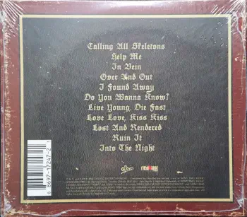 <u>PRESSING INFO</u><br><table class=inf_press><tbody><tr class=inf_info><td class=inf_title>Album:</td><td class=inf_info> Agony & Irony (Canadian Edition) </td></tr>
    <td class=inf_title>Pressing:</td><td> CD </td></tr>
    <td class=inf_title>Release Date:</td><td> Jul. 1st 2008  </td></tr>
    <td class=inf_title>Label:</td><td> Epic Records  </td></tr>
    <td class=inf_title>Catalog Number:</td><td> 88697-17247-2 </td></tr>
    <td class=inf_title>Barcode:</td><td> 886971724721  </td></tr>
    <td class=inf_title>&nbsp;</td><td> <a href=https://www.discogs.com/release/10455155 target=_blank rel=noopener noreferrer>View This Release on Discogs</a> </tr></tbody></table>
    <br><br><u>TRACKLIST</u><br><table class='inf_tracks'><tbody><tr>
            <td class='inf_num'>1</td>
            <td class='inf_trk'>Calling All Skeletons</td>
            <td class='inf_len'>3:19</td>
            <td><a href='#' class='lyric-link' data-album-code='ai' data-song-title='Calling All Skeletons'>Lyrics</a></td></tr><tr>
            <td class='inf_num'>2</td>
            <td class='inf_trk'>Help Me</td>
            <td class='inf_len'>3:45</td>
            <td><a href='#' class='lyric-link' data-album-code='ai' data-song-title='Help Me'>Lyrics</a></td></tr><tr>
            <td class='inf_num'>3</td>
            <td class='inf_trk'>In Vein</td>
            <td class='inf_len'>3:56</td>
            <td><a href='#' class='lyric-link' data-album-code='ai' data-song-title='In Vein'>Lyrics</a></td></tr><tr>
            <td class='inf_num'>4</td>
            <td class='inf_trk'>Over And Out</td>
            <td class='inf_len'>3:14</td>
            <td><a href='#' class='lyric-link' data-album-code='ai' data-song-title='Over And Out'>Lyrics</a></td></tr><tr>
            <td class='inf_num'>5</td>
            <td class='inf_trk'>I Found Away</td>
            <td class='inf_len'>4:01</td>
            <td><a href='#' class='lyric-link' data-album-code='ai' data-song-title='I Found Away'>Lyrics</a></td></tr><tr>
            <td class='inf_num'>6</td>
            <td class='inf_trk'>Do You Wanna Know?</td>
            <td class='inf_len'>3:36</td>
            <td><a href='#' class='lyric-link' data-album-code='ai' data-song-title='Do You Wanna Know?'>Lyrics</a></td></tr><tr>
            <td class='inf_num'>7</td>
            <td class='inf_trk'>Live Young, Die Fast</td>
            <td class='inf_len'>4:14</td>
            <td><a href='#' class='lyric-link' data-album-code='ai' data-song-title='Live Young, Die Fast'>Lyrics</a></td></tr><tr>
            <td class='inf_num'>8</td>
            <td class='inf_trk'>Love Love, Kiss Kiss</td>
            <td class='inf_len'>3:25</td>
            <td><a href='#' class='lyric-link' data-album-code='ai' data-song-title='Love Love, Kiss Kiss'>Lyrics</a></td></tr><tr>
            <td class='inf_num'>9</td>
            <td class='inf_trk'>Lost And Rendered</td>
            <td class='inf_len'>3:23</td>
            <td><a href='#' class='lyric-link' data-album-code='ai' data-song-title='Lost And Rendered'>Lyrics</a></td></tr><tr>
            <td class='inf_num'>10</td>
            <td class='inf_trk'>Ruin It</td>
            <td class='inf_len'>3:36</td>
            <td><a href='#' class='lyric-link' data-album-code='ai' data-song-title='Ruin It'>Lyrics</a></td></tr><tr>
            <td class='inf_num'>11</td>
            <td class='inf_trk'>Into The Night</td>
            <td class='inf_len'>3:23</td>
            <td><a href='#' class='lyric-link' data-album-code='ai' data-song-title='Into The Night'>Lyrics</a></td></tr></tbody></table><br><br>
    <u>NOTES</u><br> 
 - Back