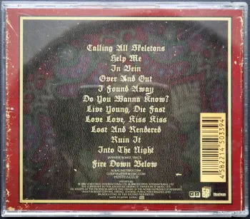 <u>PRESSING INFO</u><br><table class=inf_press><tbody><tr class=inf_info><td class=inf_title>Album:</td><td class=inf_info> Agony & Irony (Japanese Edition) </td></tr>
    <td class=inf_title>Pressing:</td><td> CD </td></tr>
    <td class=inf_title>Release Date:</td><td> Jul. 1st 2008  </td></tr>
    <td class=inf_title>Label:</td><td> V2 Records  </td></tr>
    <td class=inf_title>Catalog Number:</td><td> VVR1051182J </td></tr>
    <td class=inf_title>Barcode:</td><td> 4582214503394  </td></tr>
    <td class=inf_title>&nbsp;</td><td> <a href=https://www.discogs.com/release/10237964 target=_blank rel=noopener noreferrer>View This Release on Discogs</a> </tr></tbody></table>
    <br><br><u>TRACKLIST</u><br><table class='inf_tracks'><tbody><tr>
            <td class='inf_num'>1</td>
            <td class='inf_trk'>Calling All Skeletons</td>
            <td class='inf_len'>3:19</td>
            <td><a href='#' class='lyric-link' data-album-code='ai' data-song-title='Calling All Skeletons'>Lyrics</a></td></tr><tr>
            <td class='inf_num'>2</td>
            <td class='inf_trk'>Help Me</td>
            <td class='inf_len'>3:45</td>
            <td><a href='#' class='lyric-link' data-album-code='ai' data-song-title='Help Me'>Lyrics</a></td></tr><tr>
            <td class='inf_num'>3</td>
            <td class='inf_trk'>In Vein</td>
            <td class='inf_len'>3:56</td>
            <td><a href='#' class='lyric-link' data-album-code='ai' data-song-title='In Vein'>Lyrics</a></td></tr><tr>
            <td class='inf_num'>4</td>
            <td class='inf_trk'>Over And Out</td>
            <td class='inf_len'>3:14</td>
            <td><a href='#' class='lyric-link' data-album-code='ai' data-song-title='Over And Out'>Lyrics</a></td></tr><tr>
            <td class='inf_num'>5</td>
            <td class='inf_trk'>I Found Away</td>
            <td class='inf_len'>4:01</td>
            <td><a href='#' class='lyric-link' data-album-code='ai' data-song-title='I Found Away'>Lyrics</a></td></tr><tr>
            <td class='inf_num'>6</td>
            <td class='inf_trk'>Do You Wanna Know?</td>
            <td class='inf_len'>3:36</td>
            <td><a href='#' class='lyric-link' data-album-code='ai' data-song-title='Do You Wanna Know?'>Lyrics</a></td></tr><tr>
            <td class='inf_num'>7</td>
            <td class='inf_trk'>Live Young, Die Fast</td>
            <td class='inf_len'>4:14</td>
            <td><a href='#' class='lyric-link' data-album-code='ai' data-song-title='Live Young, Die Fast'>Lyrics</a></td></tr><tr>
            <td class='inf_num'>8</td>
            <td class='inf_trk'>Love Love, Kiss Kiss</td>
            <td class='inf_len'>3:25</td>
            <td><a href='#' class='lyric-link' data-album-code='ai' data-song-title='Love Love, Kiss Kiss'>Lyrics</a></td></tr><tr>
            <td class='inf_num'>9</td>
            <td class='inf_trk'>Lost And Rendered</td>
            <td class='inf_len'>3:23</td>
            <td><a href='#' class='lyric-link' data-album-code='ai' data-song-title='Lost And Rendered'>Lyrics</a></td></tr><tr>
            <td class='inf_num'>10</td>
            <td class='inf_trk'>Ruin It</td>
            <td class='inf_len'>3:36</td>
            <td><a href='#' class='lyric-link' data-album-code='ai' data-song-title='Ruin It'>Lyrics</a></td></tr><tr>
            <td class='inf_num'>11</td>
            <td class='inf_trk'>Into The Night</td>
            <td class='inf_len'>3:23</td>
            <td><a href='#' class='lyric-link' data-album-code='ai' data-song-title='Into The Night'>Lyrics</a></td></tr><tr>
            <td class='inf_num'>12</td>
            <td class='inf_trk'>Fire Down Below</td>
            <td class='inf_len'>3:42</td>
            <td><a href='#' class='lyric-link' data-album-code='ai' data-song-title='Fire Down Below'>Lyrics</a></td></tr></tbody></table><br><br>
    <u>NOTES</u><br> 
 - Back